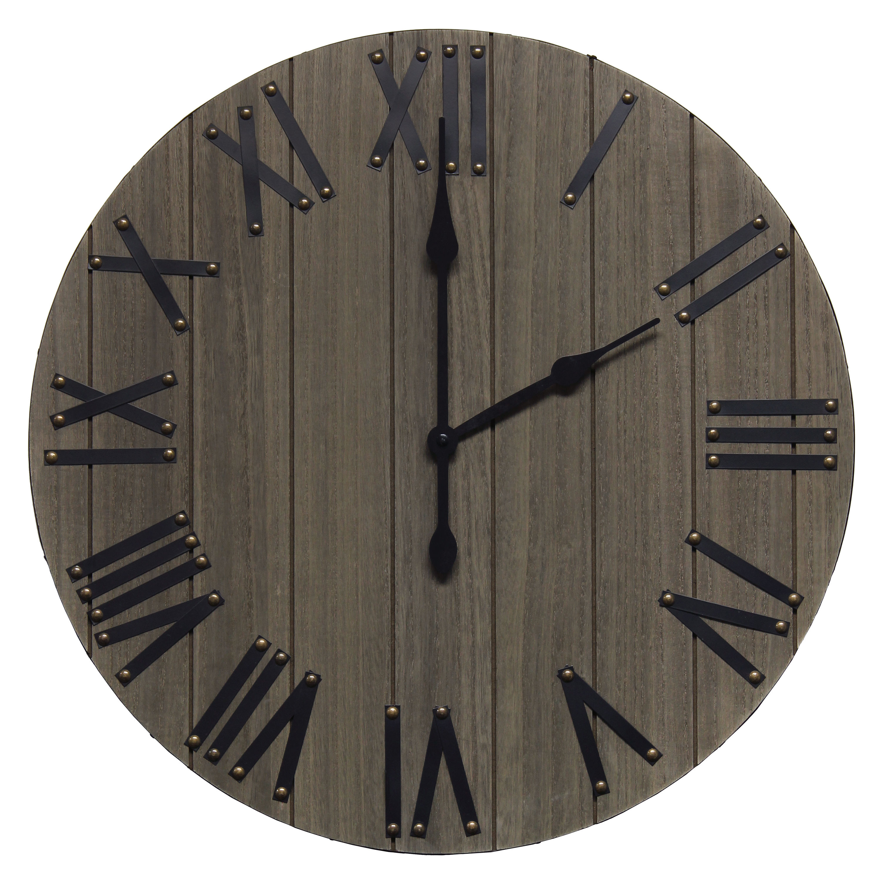 Elegant Designs HG2004-RGY Analog Round Wall Farmhouse