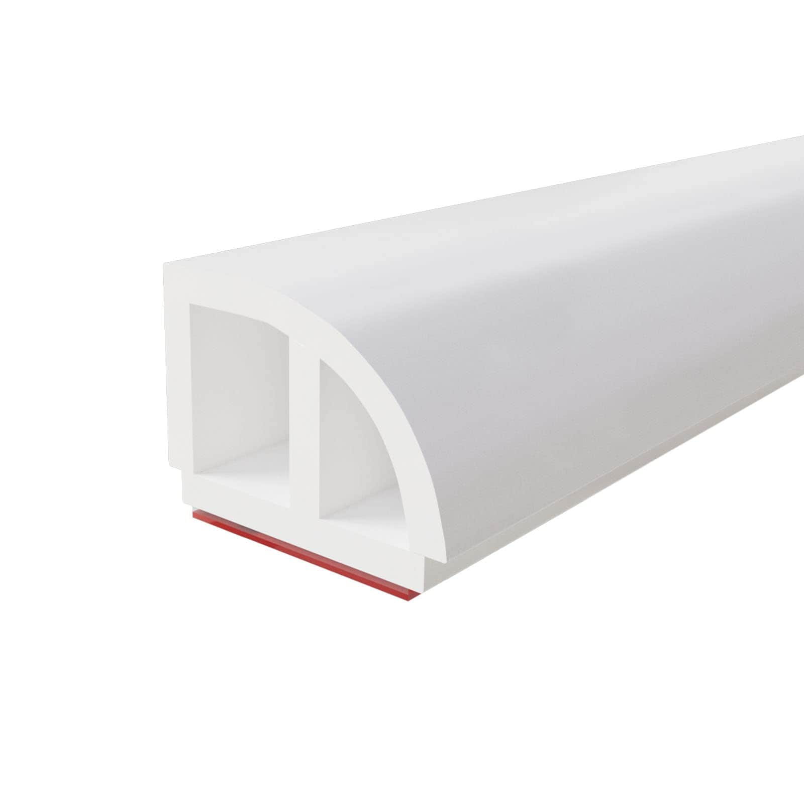 Aoibox  98 in Flexible Quarter Round Floor Molding Trim Self Adhesive Backing for Curved Applications White Vinyl