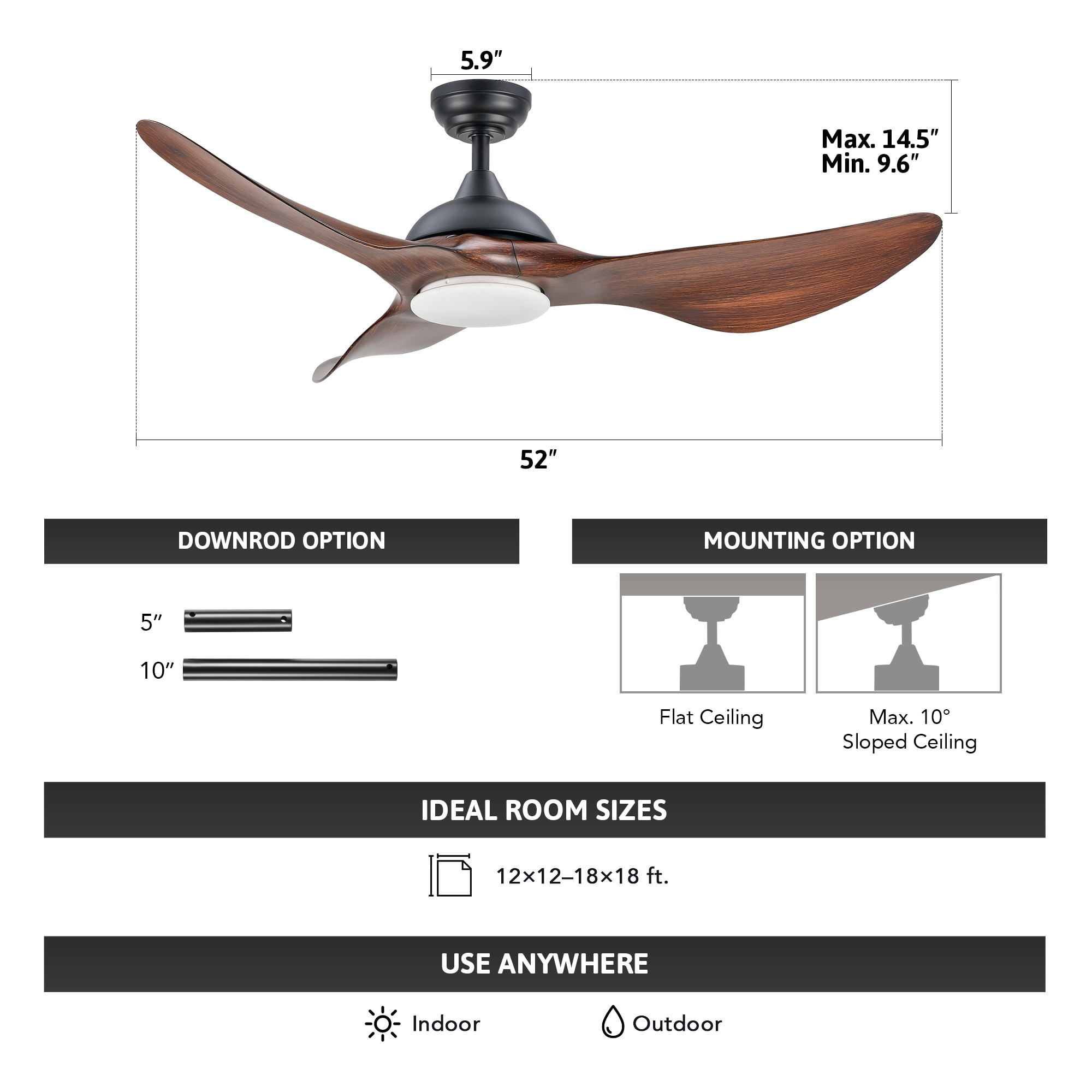 CO-Z CFN-1307-WB Ceiling-Fans - View #10