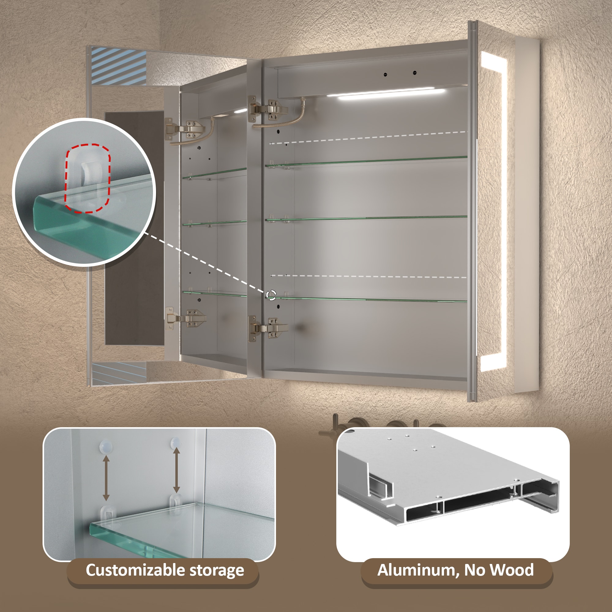 ExBrite EBMC2830V3DX Bathroom-Medicine-Cabinets - View #9