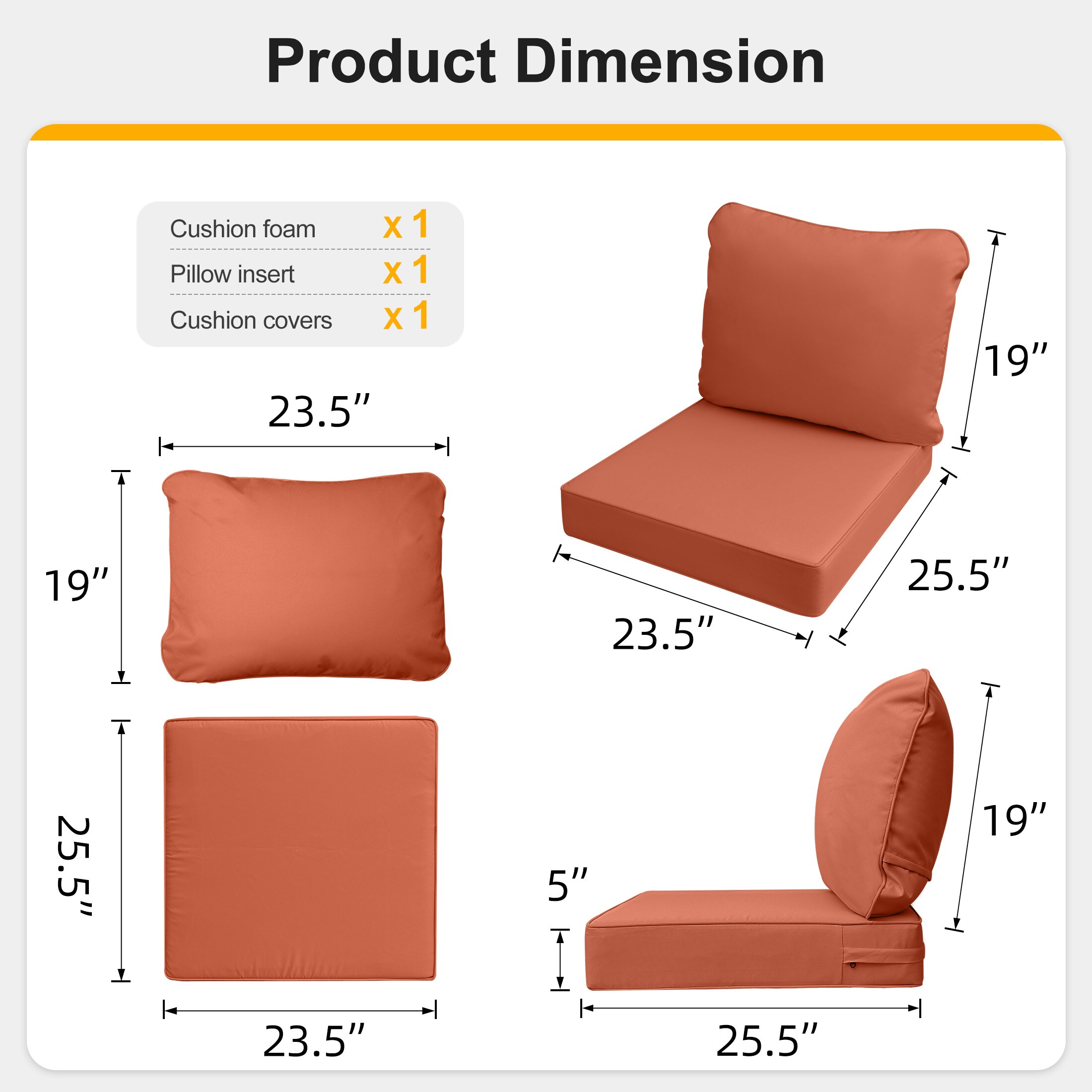 AAAAAcessories LSPC-SF-235255-XHON Patio-Furniture-Cushions - View #7