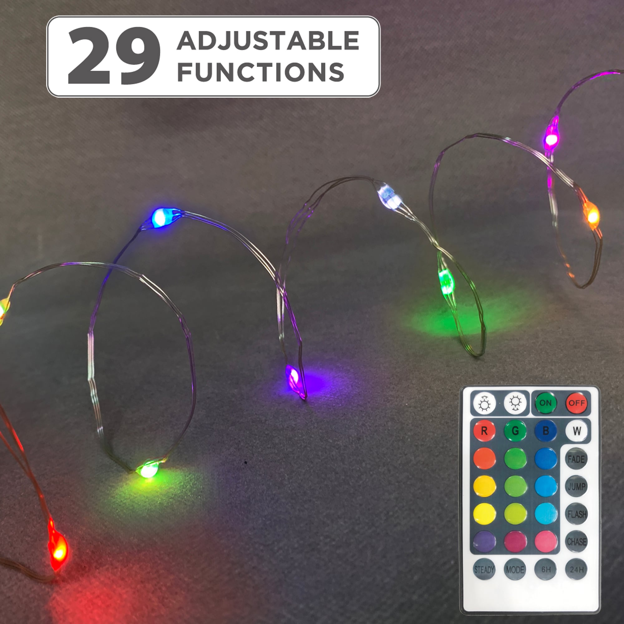 Brite Star 41-489-20 60 -Count 20.5-Feet Multi-function Multicolor LED Plug-In Indoor Christmas String Lights