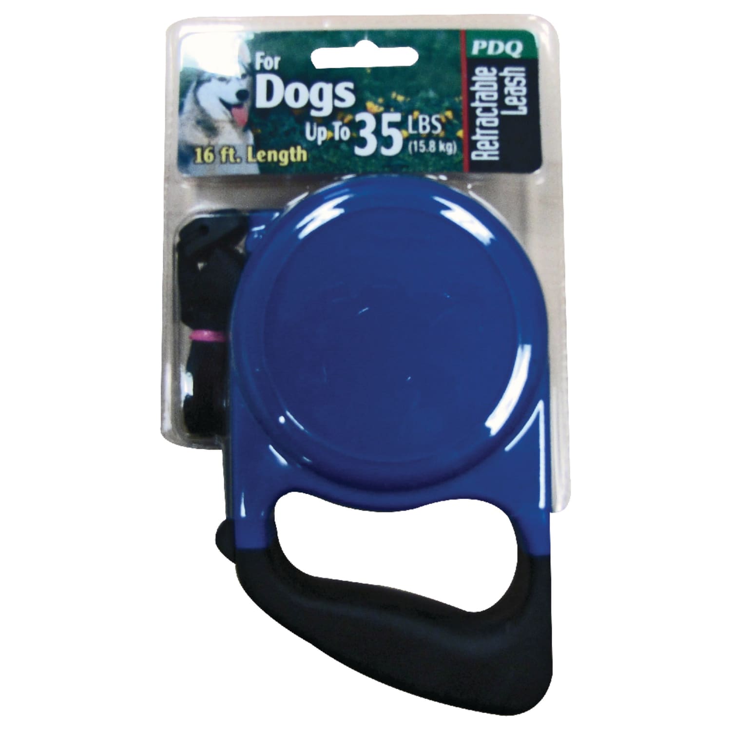 Boss Pet PDQ Blue / Black Cotton/Nylon Dog Retractable Leash Medium 1PK