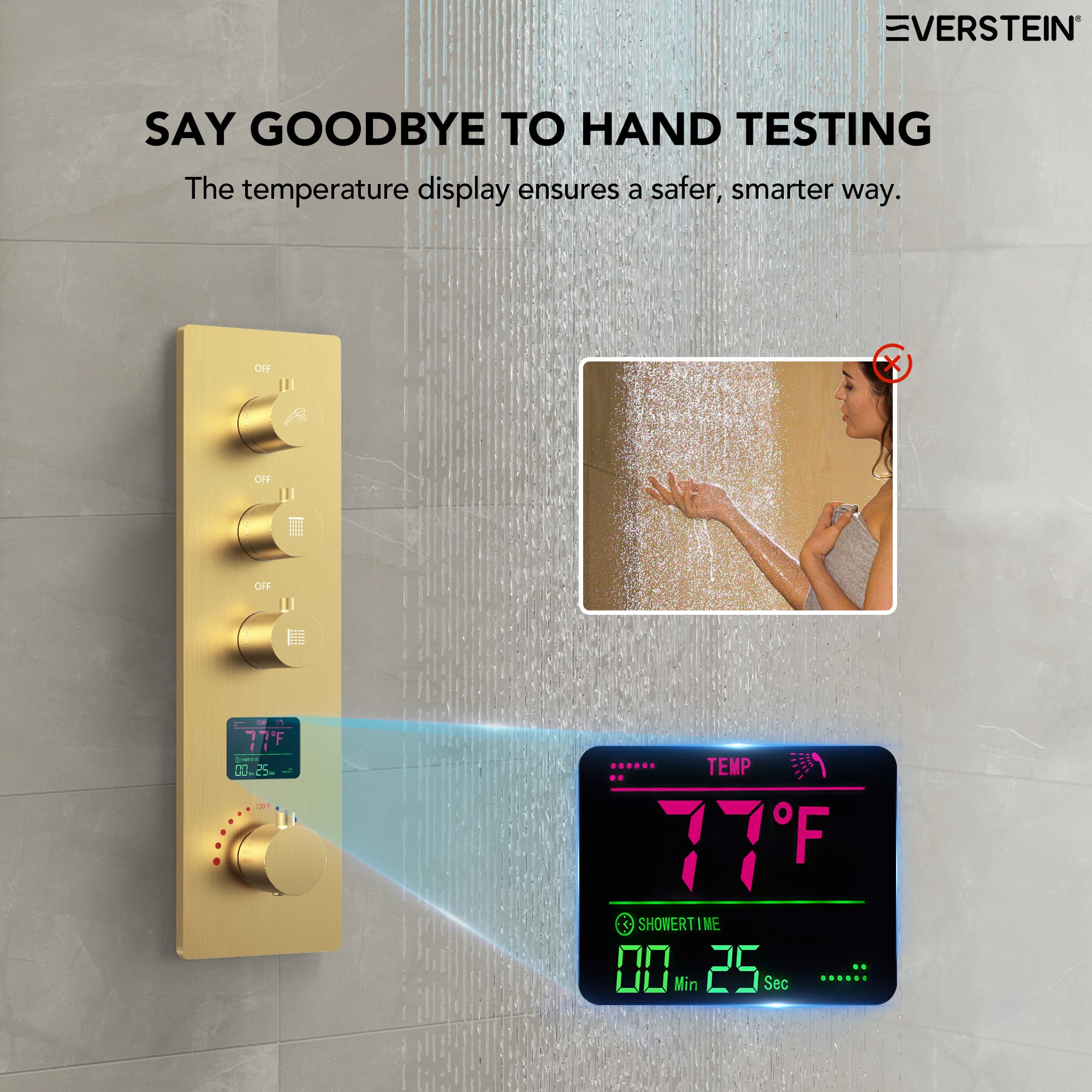 EVERSTEIN SFS-1026-GD12 Tub-Shower-Faucets - View #4