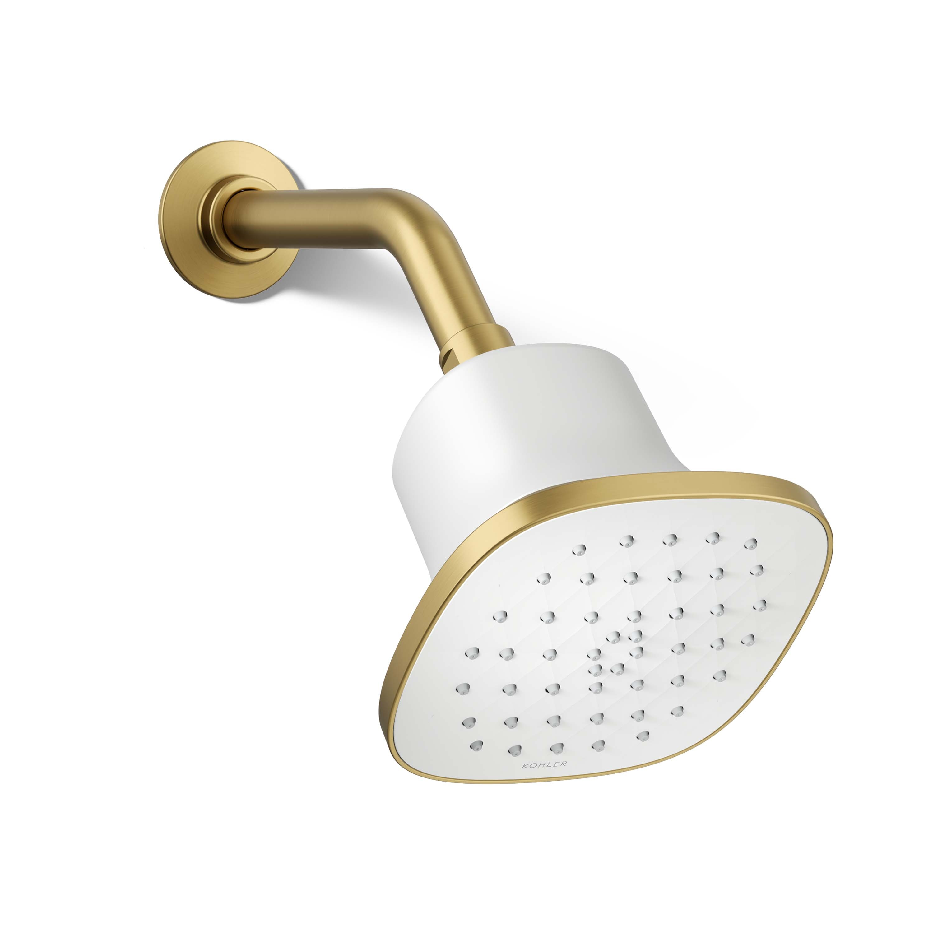 KOHLER 37722-Y-2MB Cinq 1 -Spray Vibrant Brushed Moderne Brass 5.4-in Square Filtered Shower Head 2.5 GPM