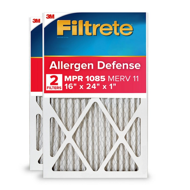 Filtrete 16-in W x 24-in L x 1-in MERV 11 1085 MPR Allergen Defense ...