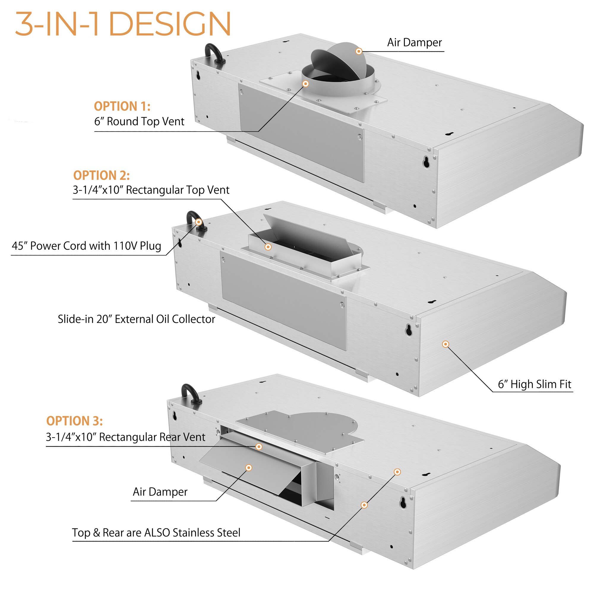 Awoco RH-C06-A30 Undercabinet-Range-Hoods - View #4
