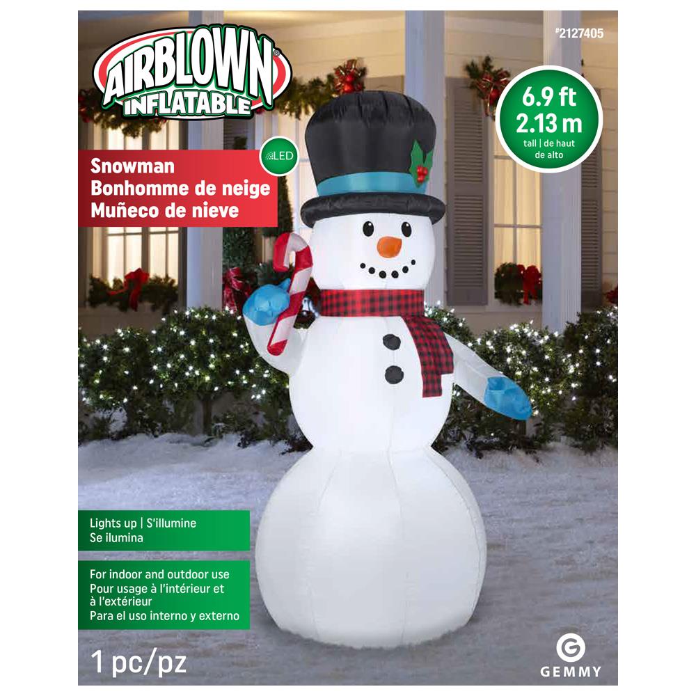 Gemmy shops Airblown Inflatable Christmas Snowman 7 Ft Light Up