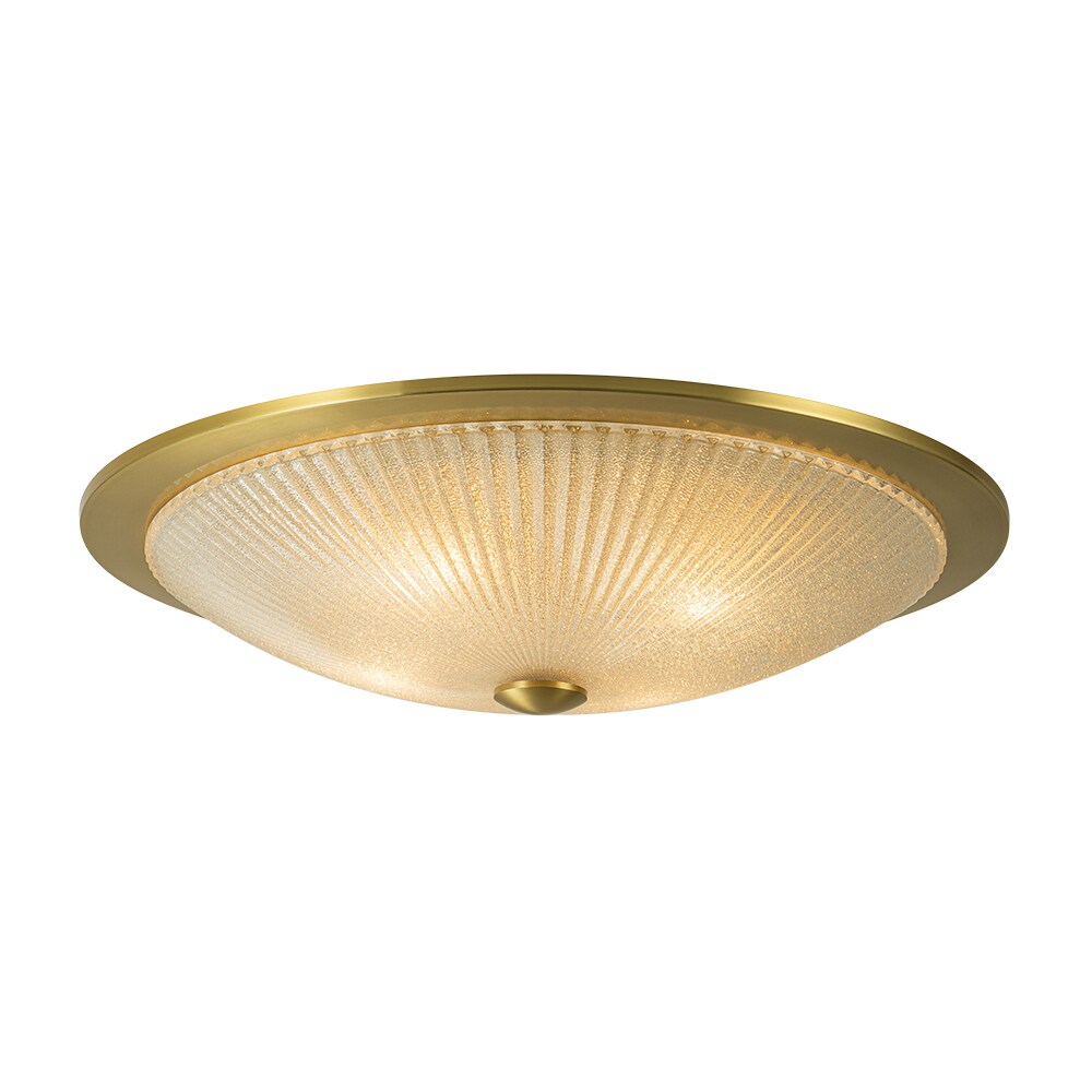 HUOKU PD1049711 Triturado 23-in Antique Brass Flush Mount Light