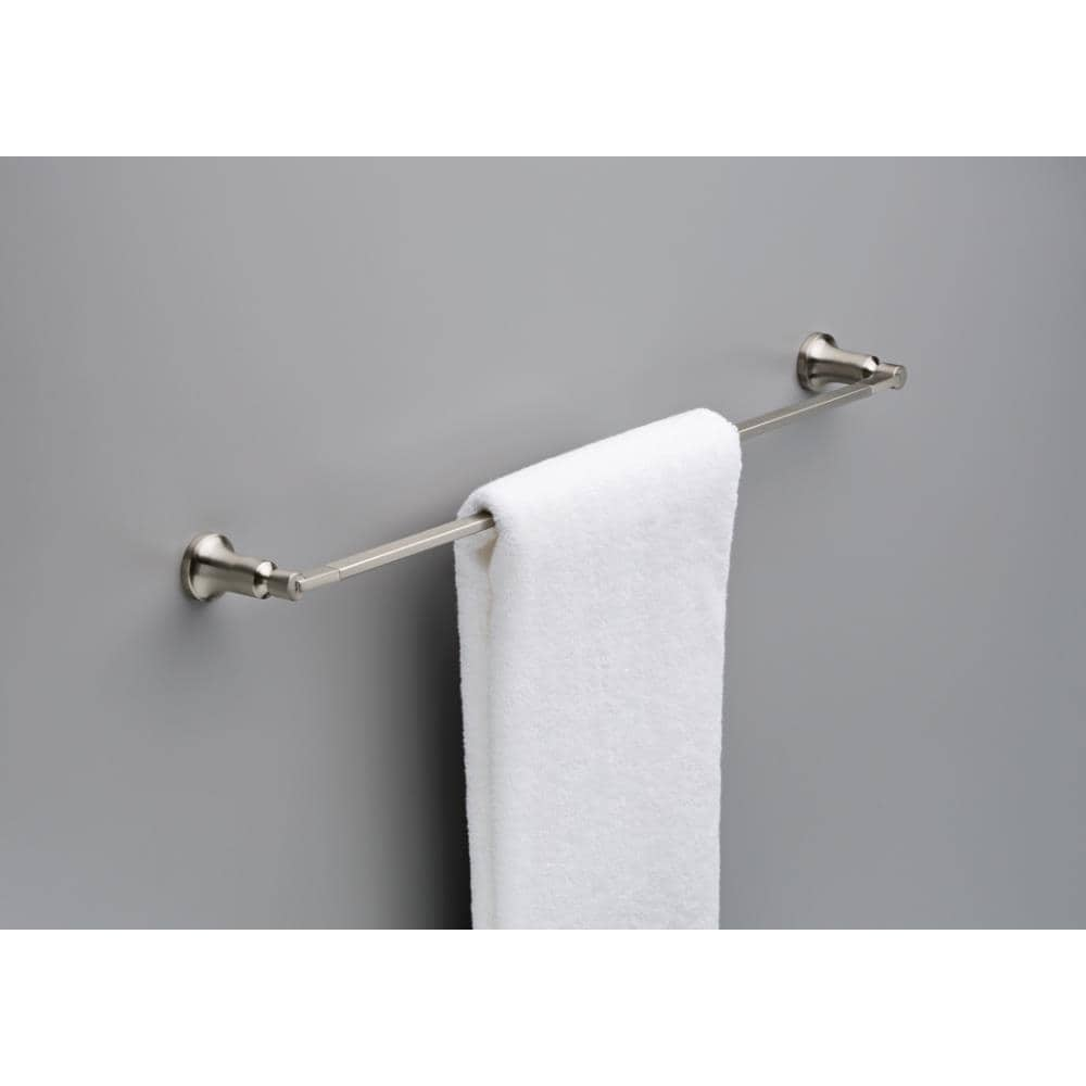 Delta Alux 24-in Brushed Nickel Wall Mount Single Towel Bar at Lowes.com