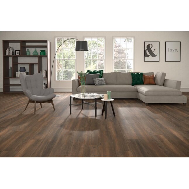 allen + roth Harbor Mill Oak Embossed Wood Plank Laminate Flooring Sample allen + roth Harbor Mill Oak Embossed Wood Plank Laminate Flooring Sample