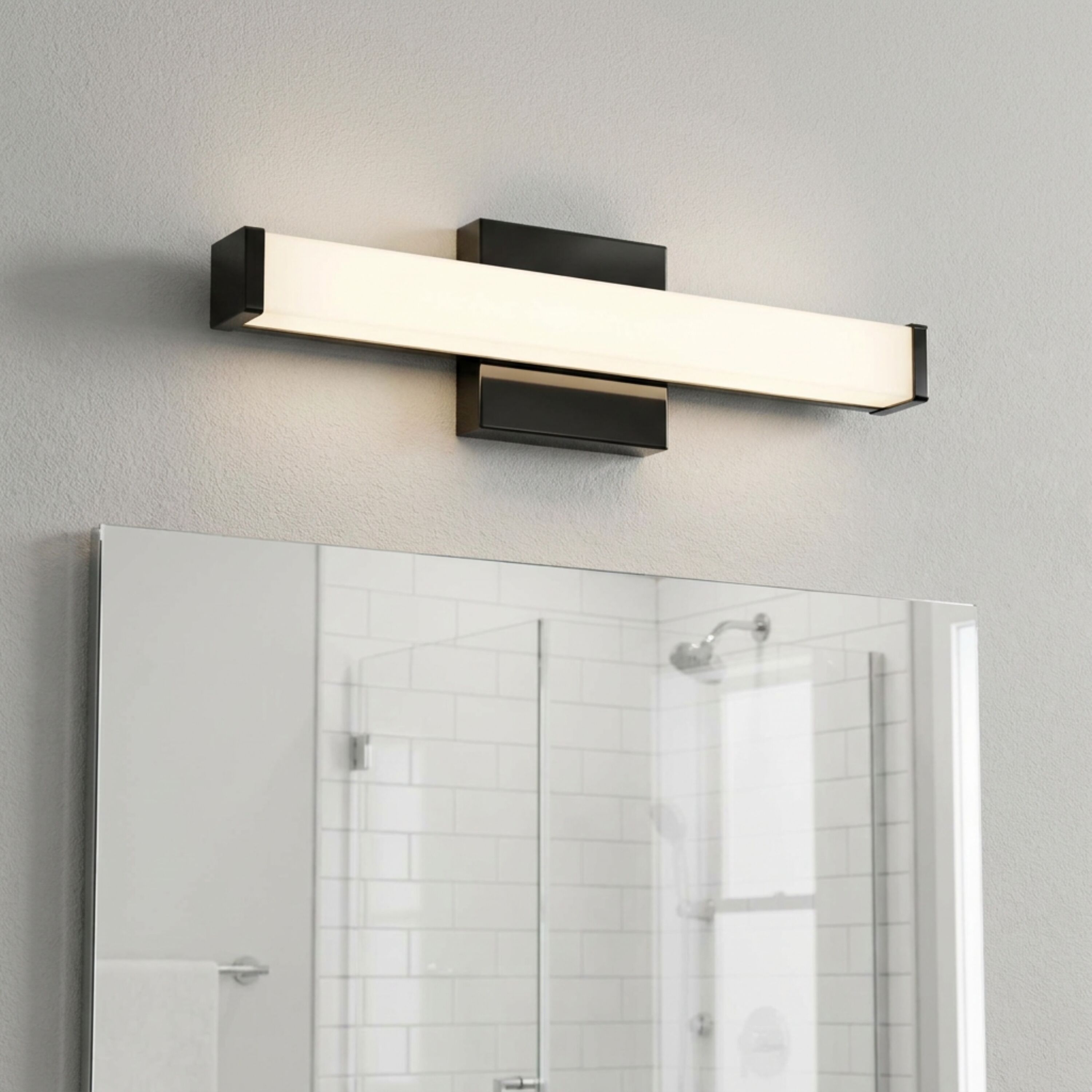 allen + roth Gretna 18-in 1 Light Matte Black Integrated LED Modern/contemporary Bathroom Vanity light bar