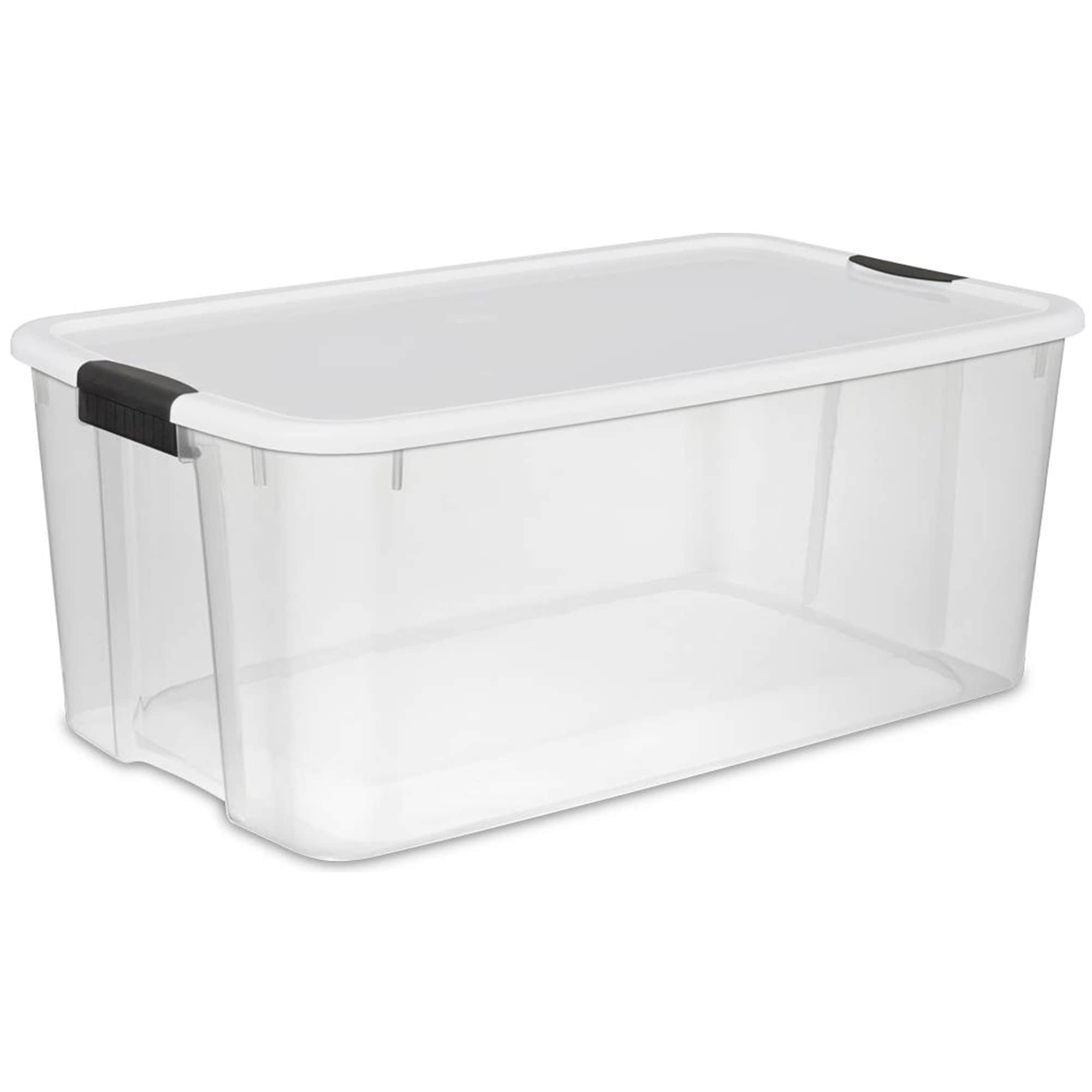 10 Pack Plastic Storage Container Bin, Clear