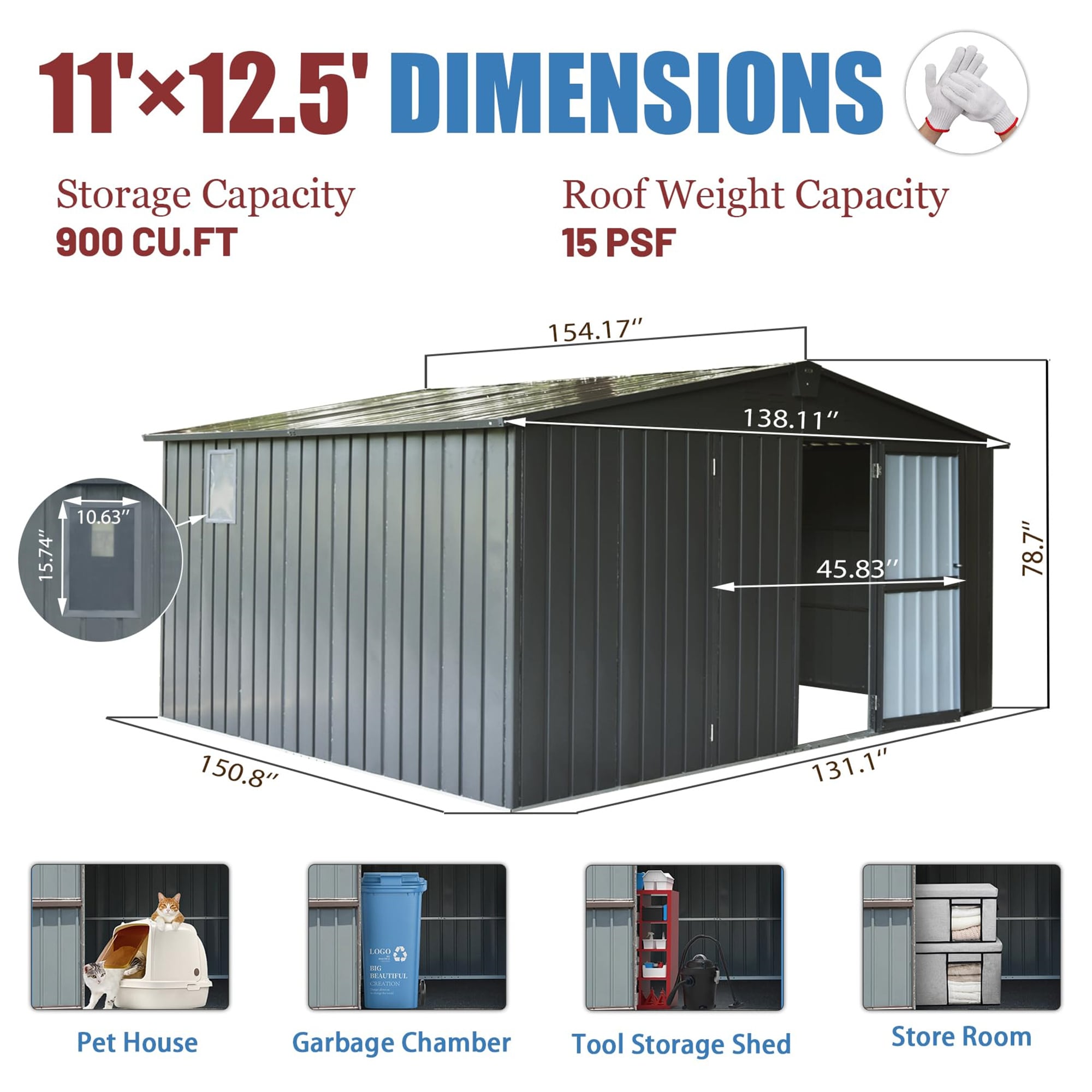 Wooakway FXLS0604-512Z229 Metal-Storage-Buildings-Sheds - View #4