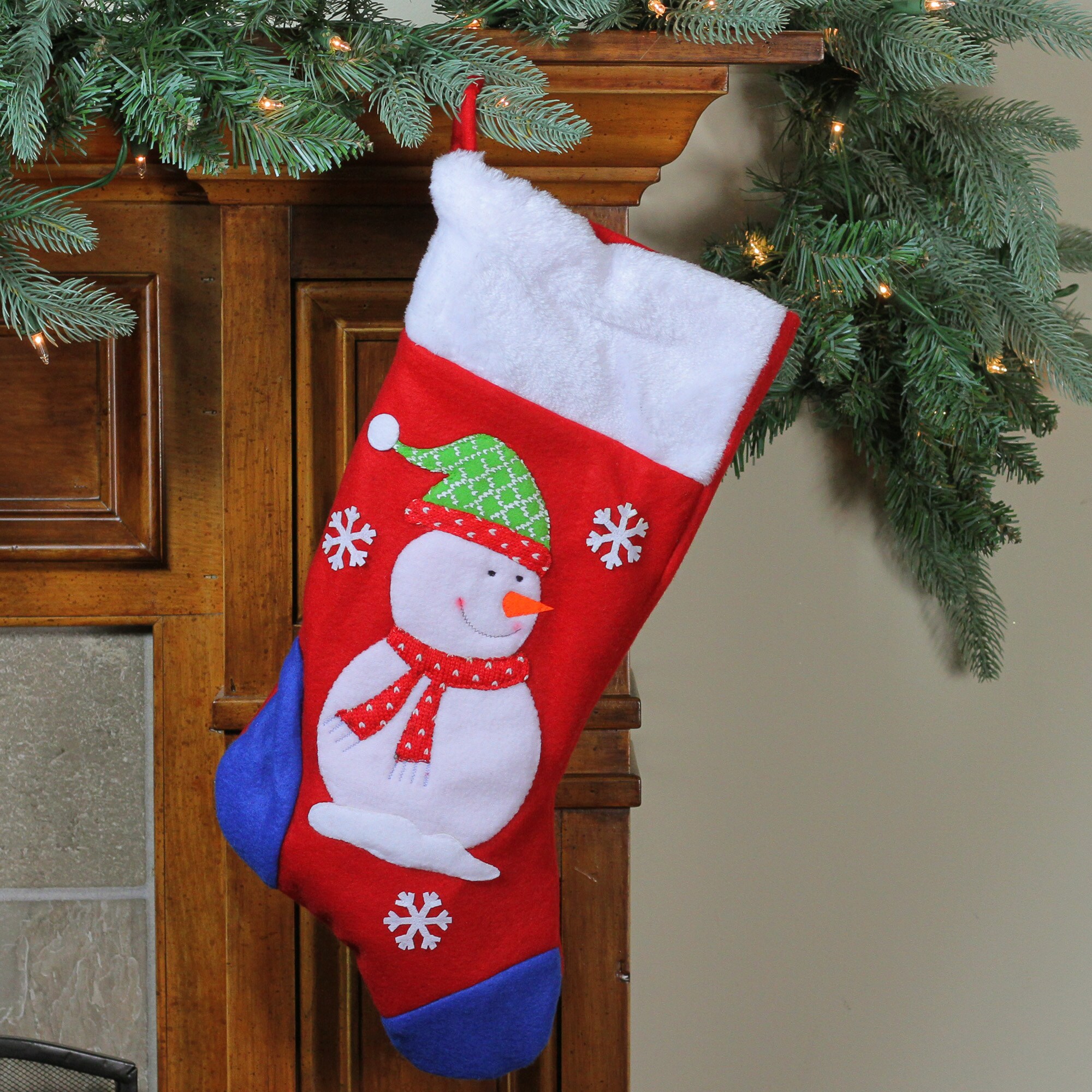 Northlight 9-in Red Snowman Christmas Stocking at Lowes.com