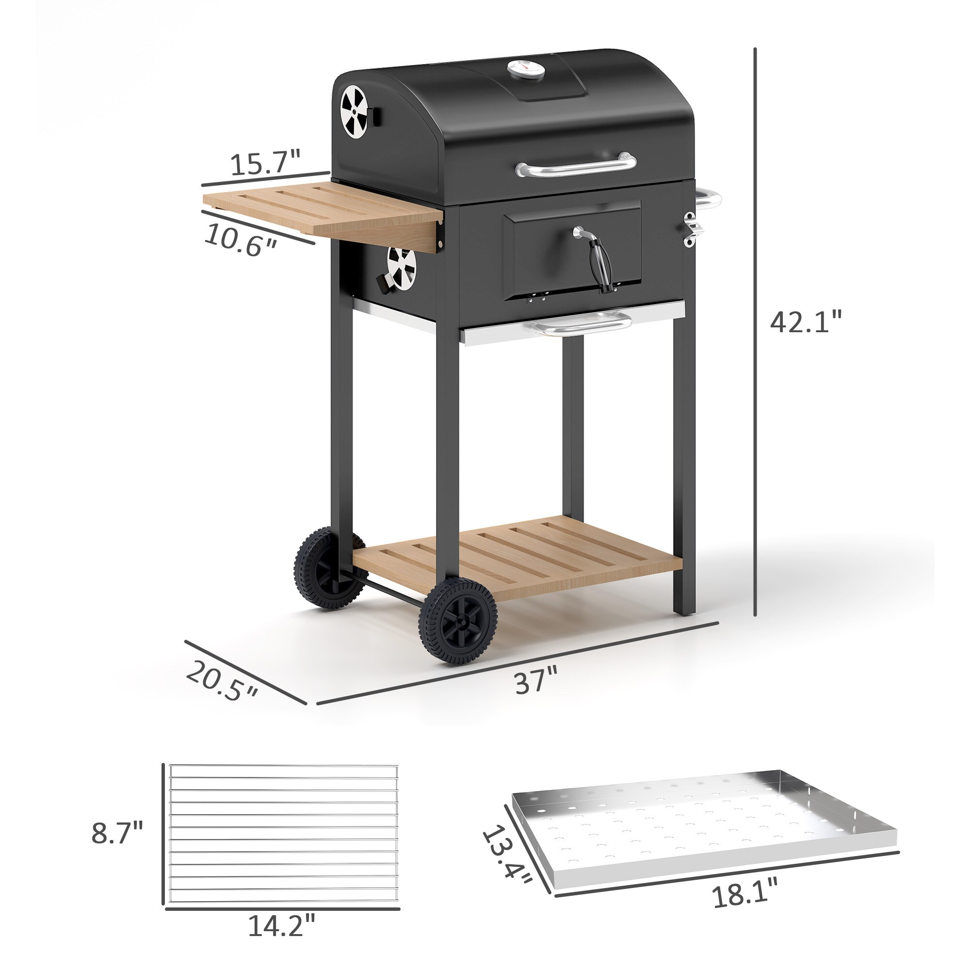 Outsunny 846-171V00BK Charcoal-Grills - View #3