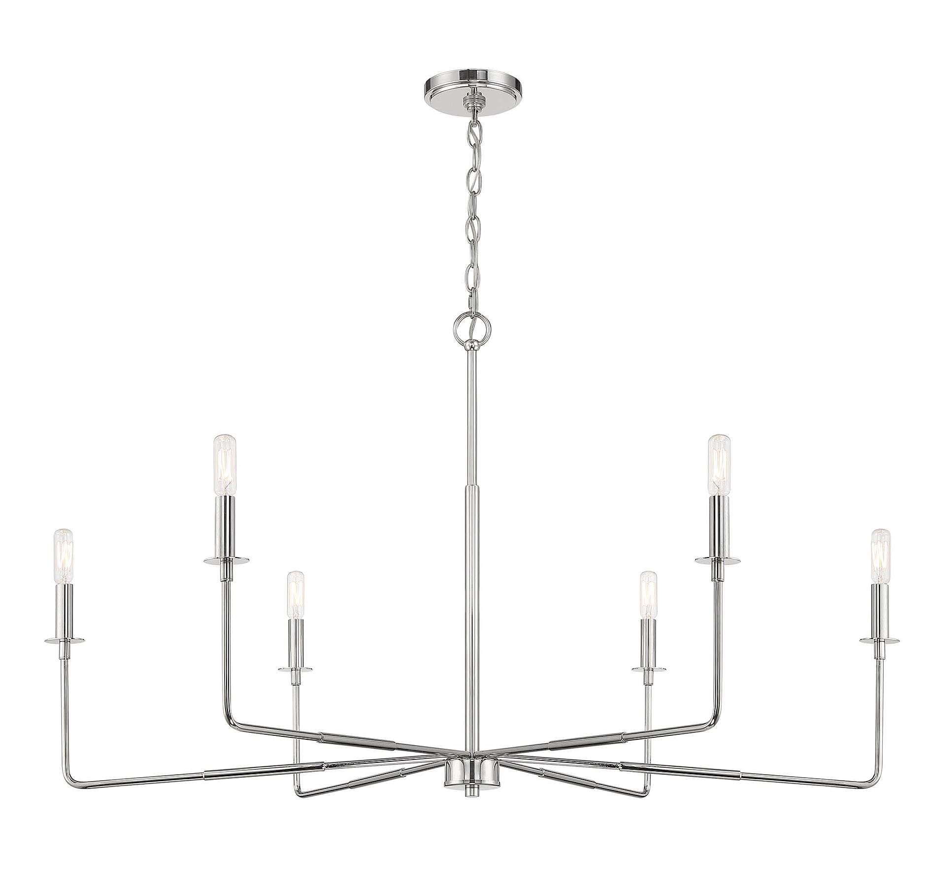 Salerno Polished Nickel 6-Light Rustic Charm Chandelier