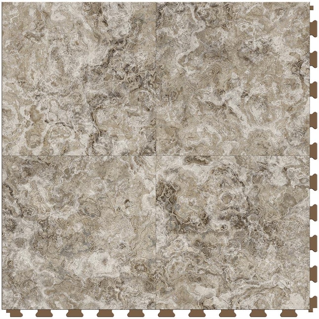 Perfection Floor Tile Breccia Collection Breccia Crema/Satin 20-in x 20-in Water Resistant Interlocking Luxury Flooring (16.7-sq ft) Perfection Floor Tile Breccia Collection Breccia Crema/Satin 20-in x 20-in Water Resistant Interlocking Luxury Flooring (16.7-sq ft)