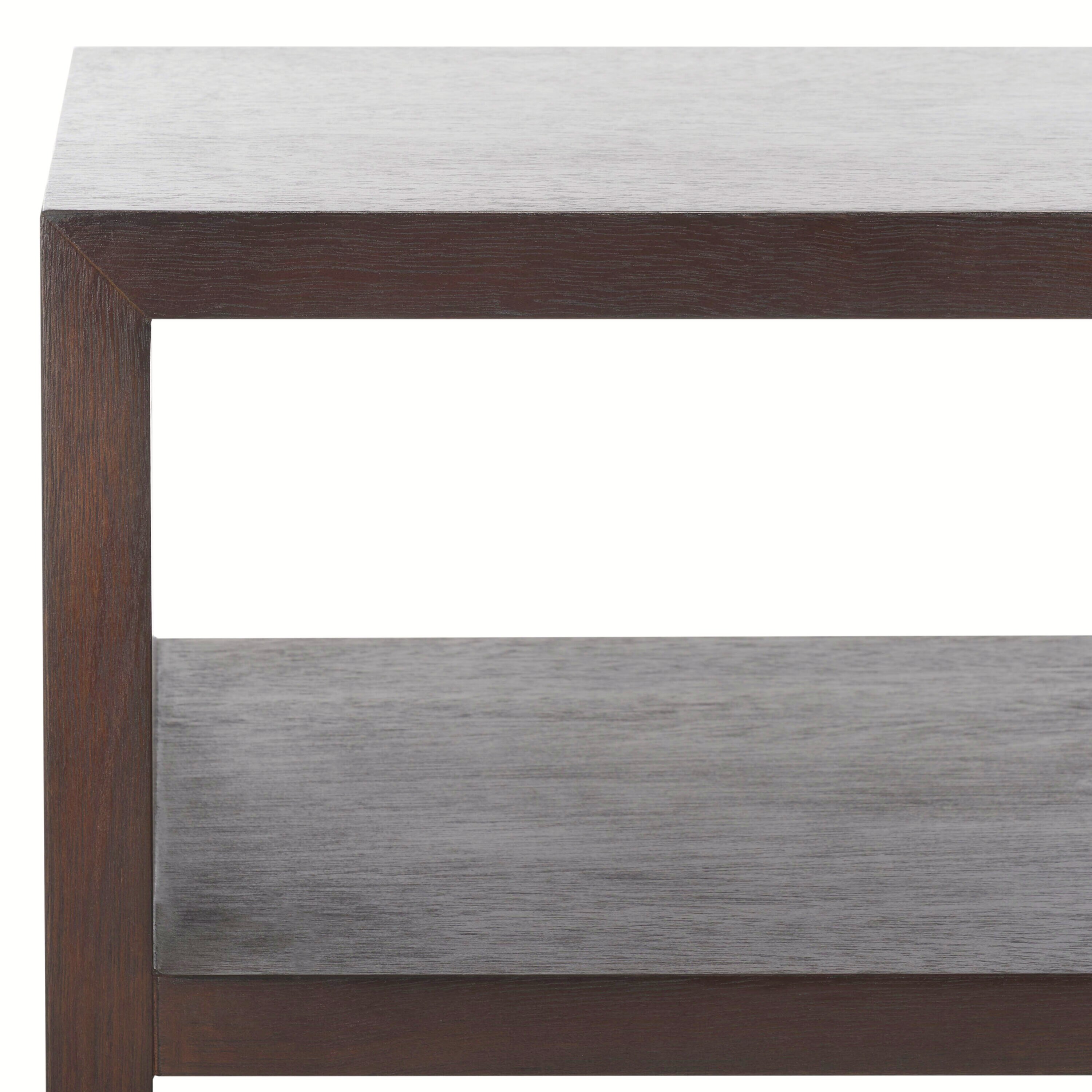 Munson Dark Oak Wood Console Table with Shelves