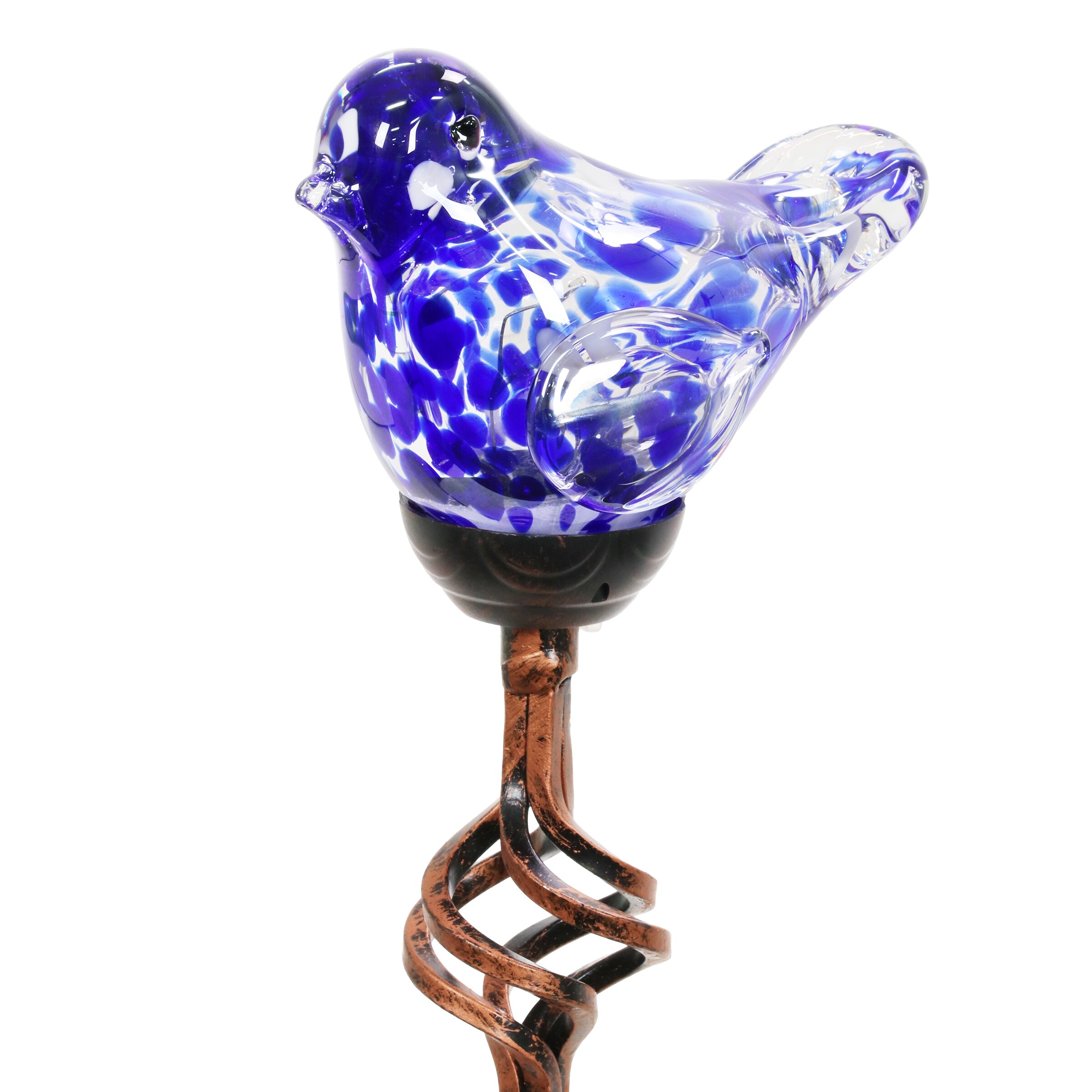 glass bird solar garden stakes