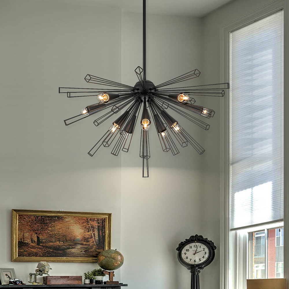EDISLIVE Y81010000040318 10 -Light Black Modern/contemporary For Use in Bedrooms, Dining Rooms, Foyers, Kitchens, Living Rooms Chandelier