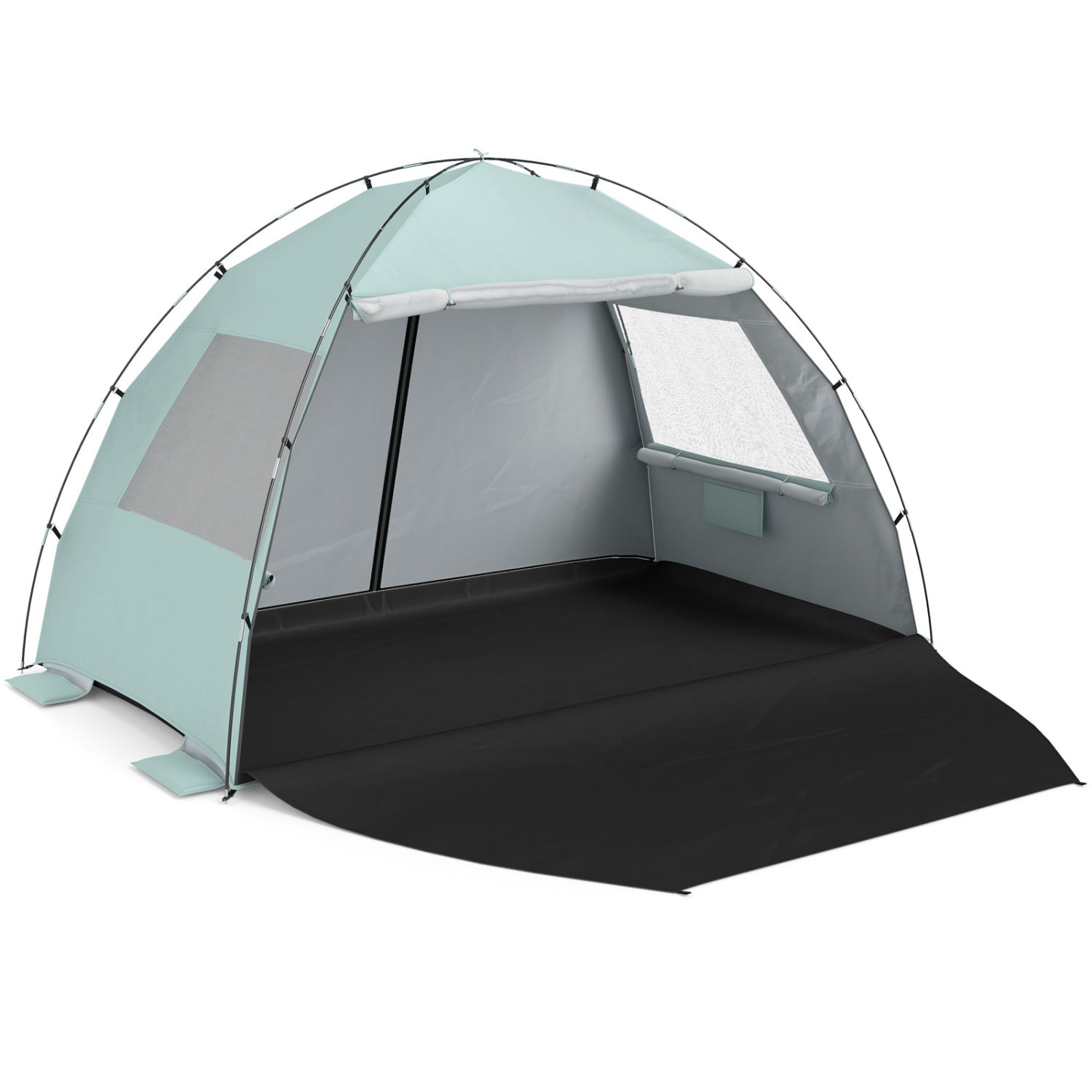 Mondawe Beach Tent Sun Shelter with Canopy with Extended Floor and Vent Windows