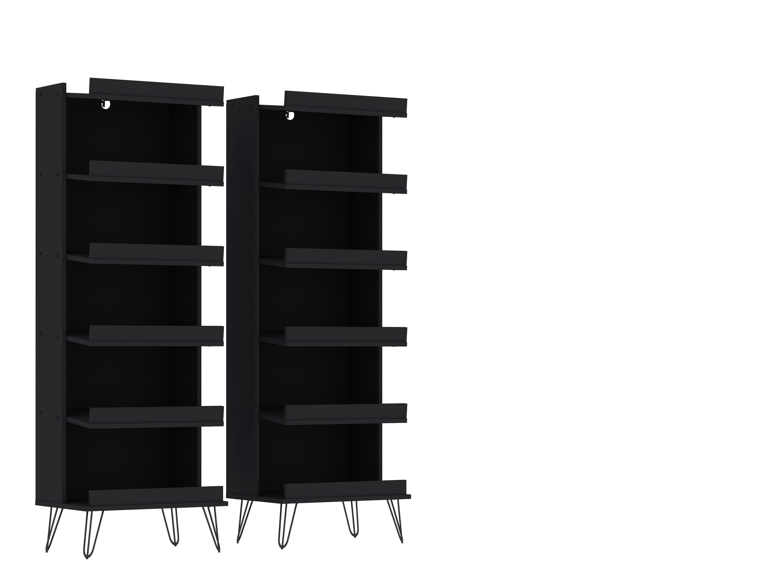 59.72 in. W Black 6-Tier Metal Pantry Organizer, Adjustable Metal Storage Shelves with Wheels