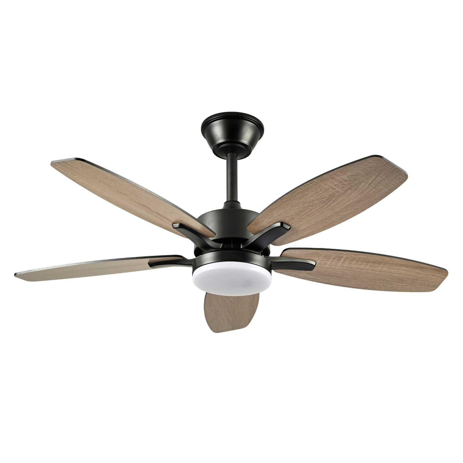 GlasFlength -  48-Inch Ceiling Fan With 5 Plywood Blades Lights Remote Control Quiet DC Motor 6 S...
