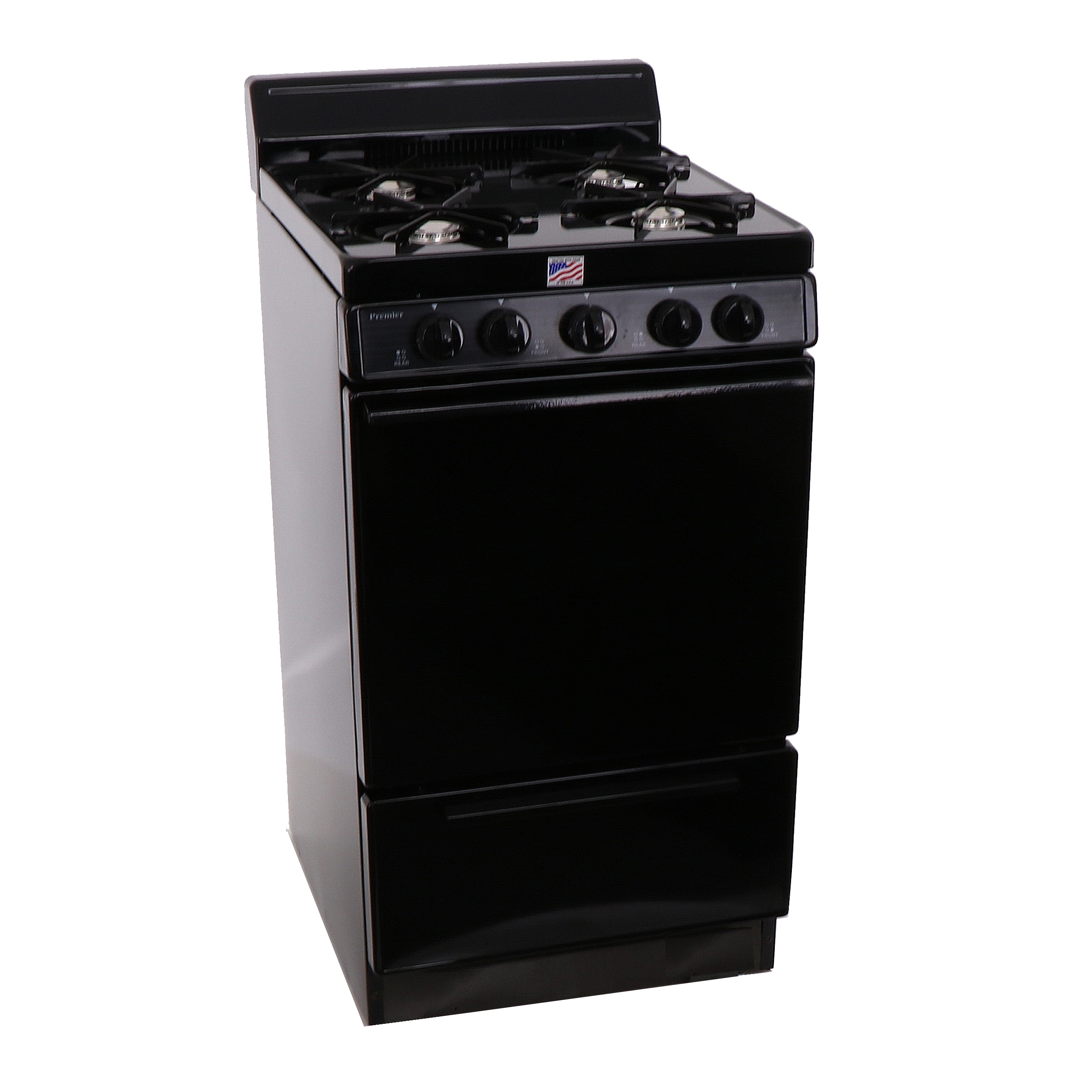 Premier 20-in 4 Burners 2.4-cu Ft Freestanding Natural Gas Range (black 