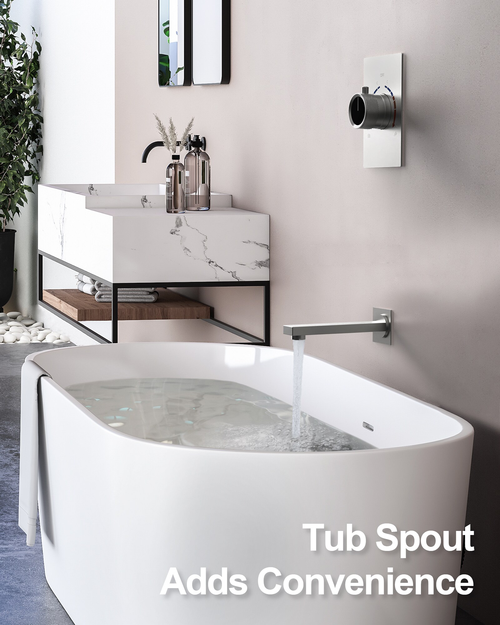 GRANDJOY TOBILI5182BG Showerhead-Bar-Panels - View #5