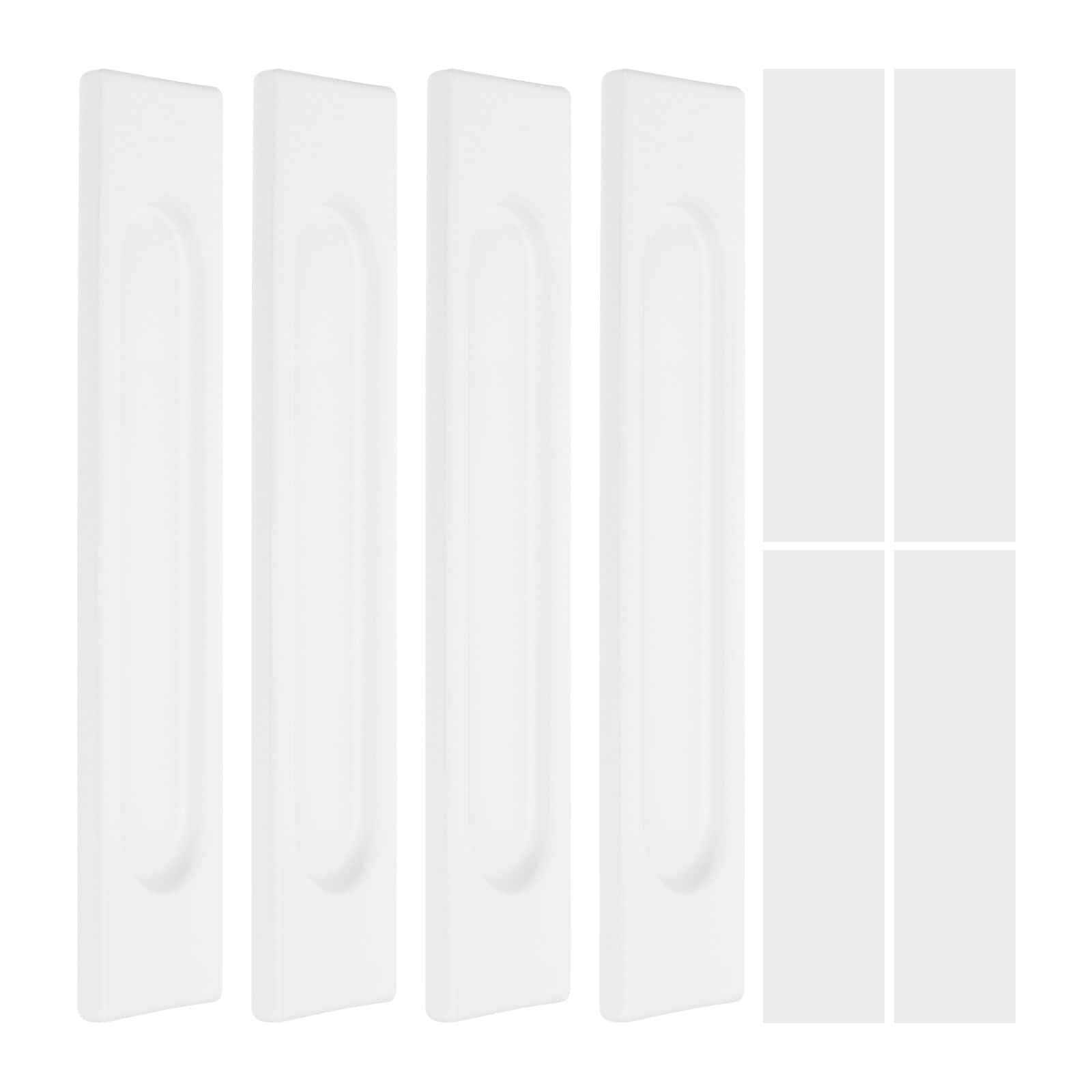 Unique Bargains - 4pcs Self-Stick Rectangular Sliding Door Pulls 5.9inch Aluminum Alloy Sliding C...