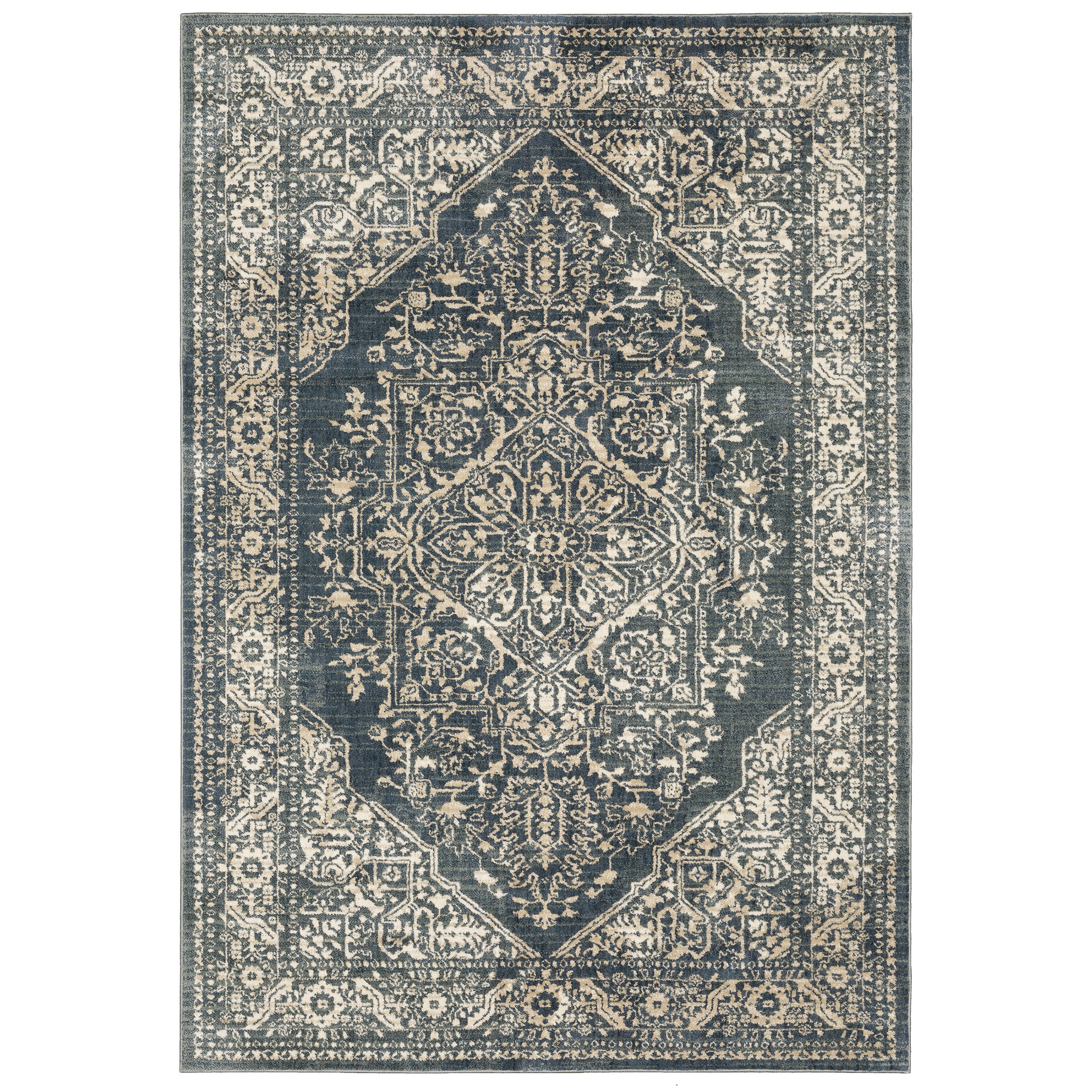 Archer Lane Tablestone 8 X 10 (ft) Blue Indoor Medallion Oriental Area ...