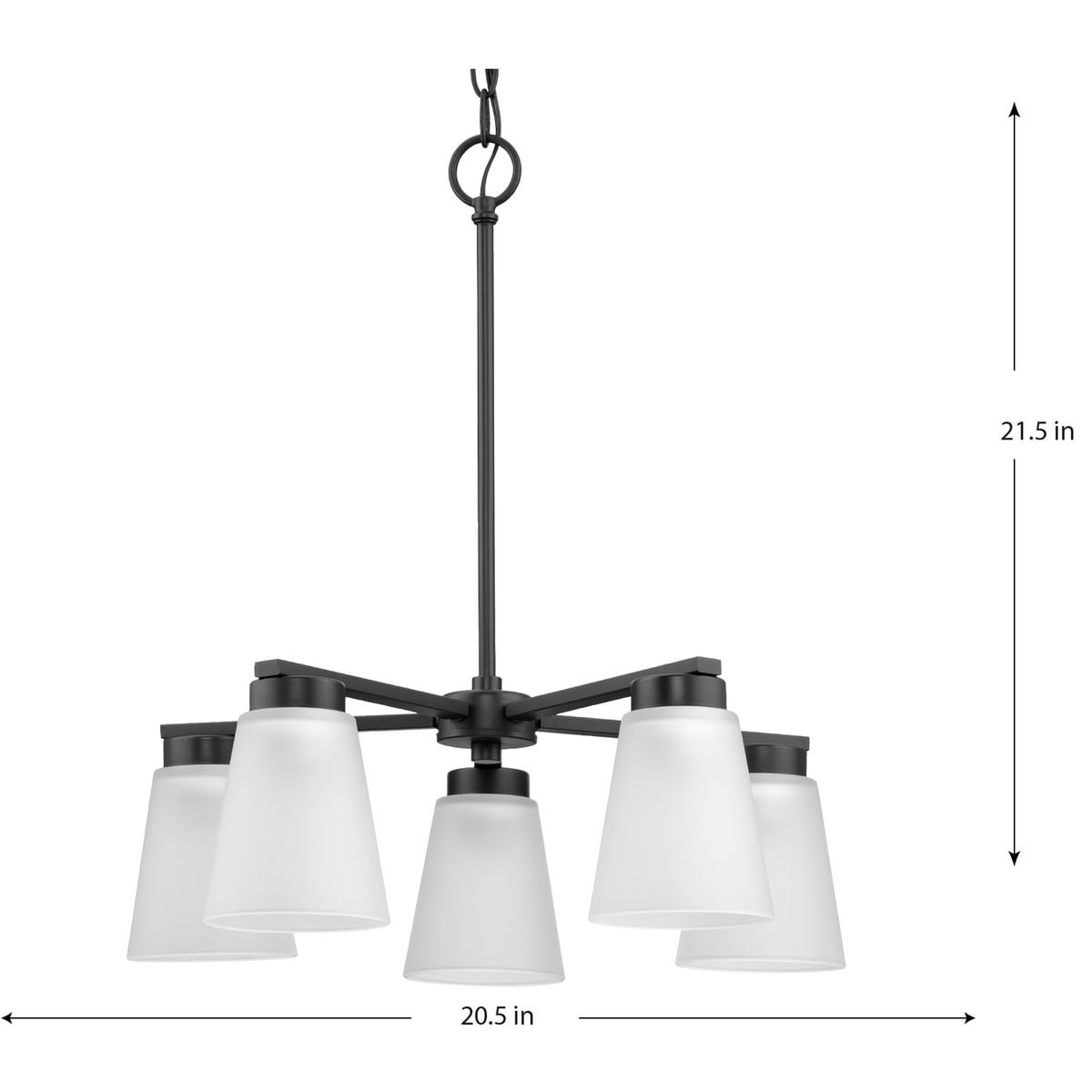 Progress Lighting Avette 5-Light Matte Black Transitional Chandelier