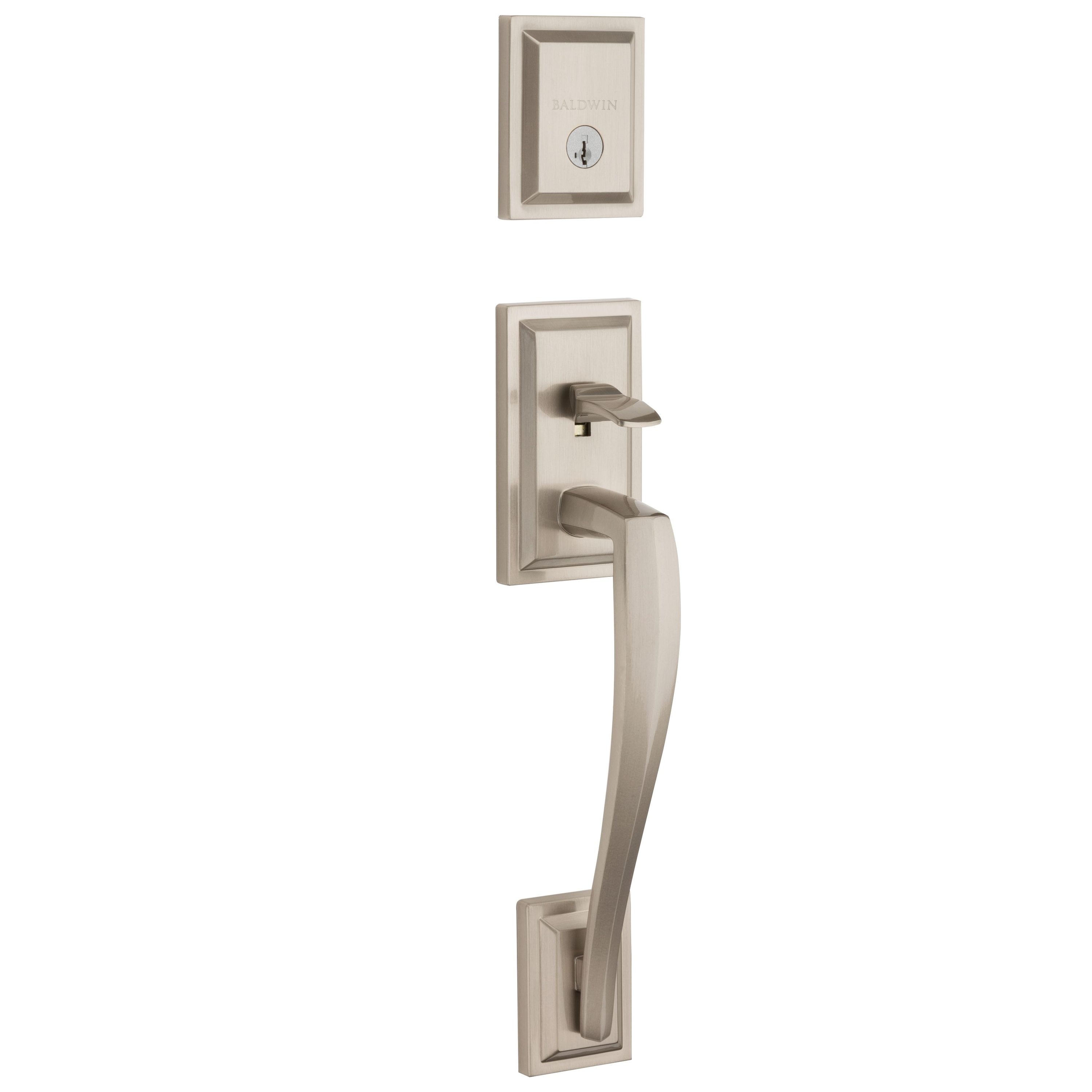 Baldwin Prestige Series Torrey Pines Satin Nickel Single-Cylinder Deadbolt Entry Door Handleset with Torrey Lever and Smartkey 180TPHXTOL 15 SLB Sansujyuku sansujyuku.com