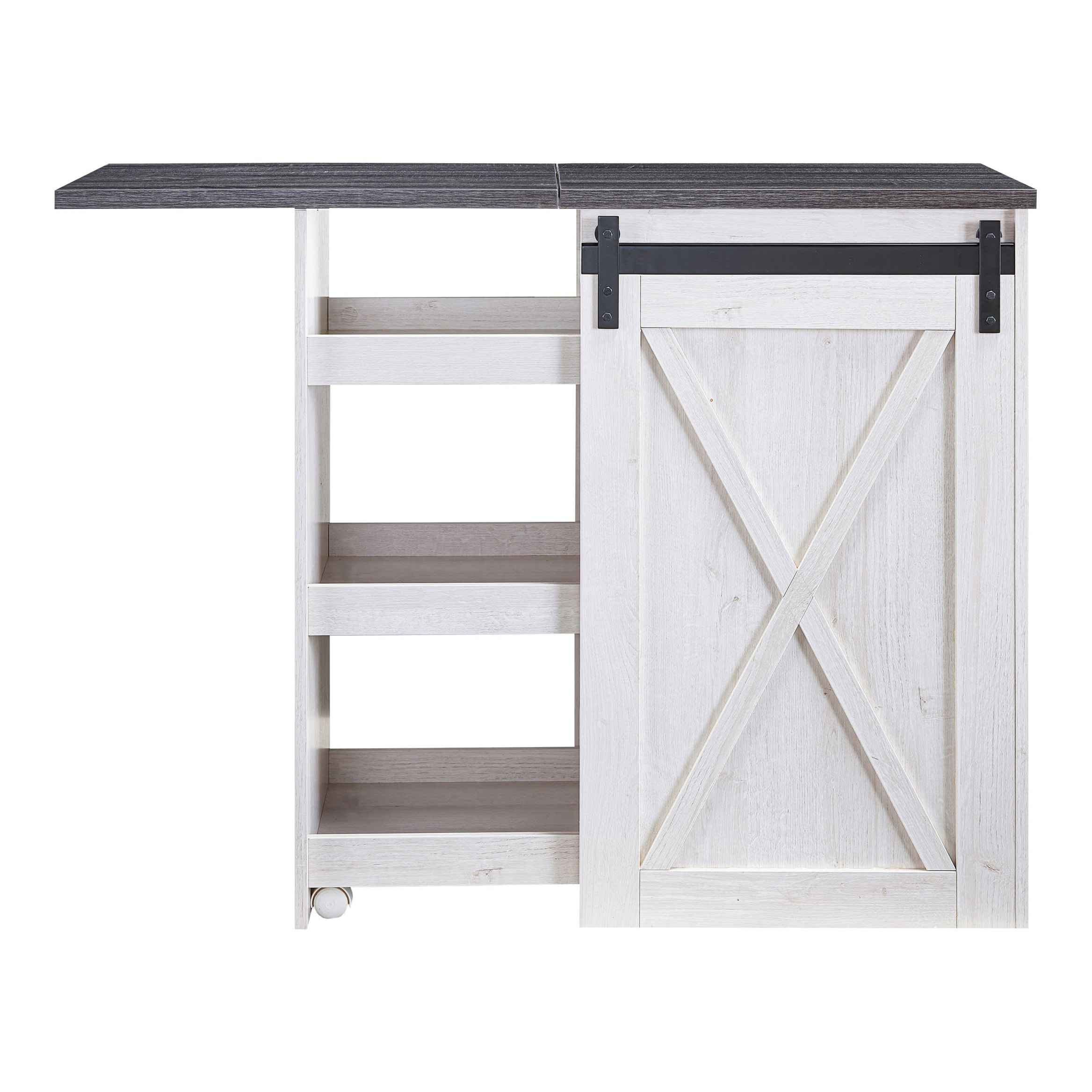 Furniture of America IDI-192586 Bowes Contemporary/Modern White Oak, Distressed Gray Buffet