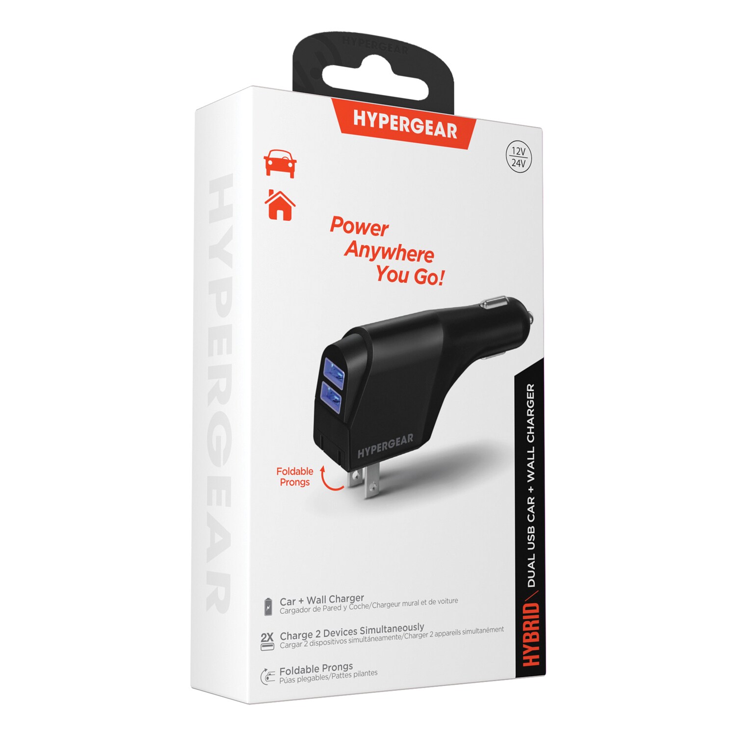 Hypergear Dual Usb Wall And Car Charger For Usb Powered Devices Black 2 Usb Ports At 