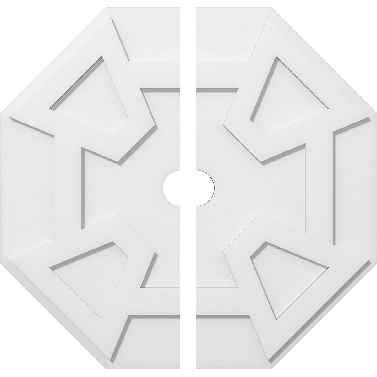 Ekena Millwork CMP30LG2-03000 Logan 30-in W x 30-in L Contemporary White PVC Split Ceiling Medallion