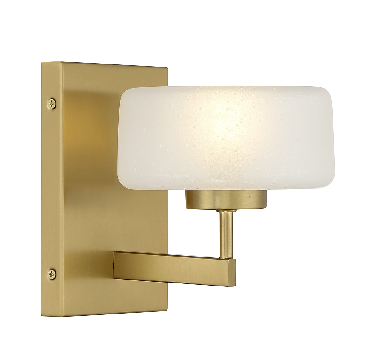 Warm Brass Frosted Glass Dimmable Wall Sconce