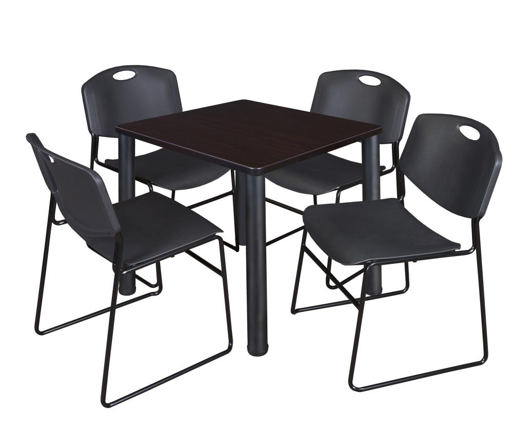 Regency TB3030MWBPBK44BK Breakroom Brown 4-Person Training Table (30-in W x 29-in H)