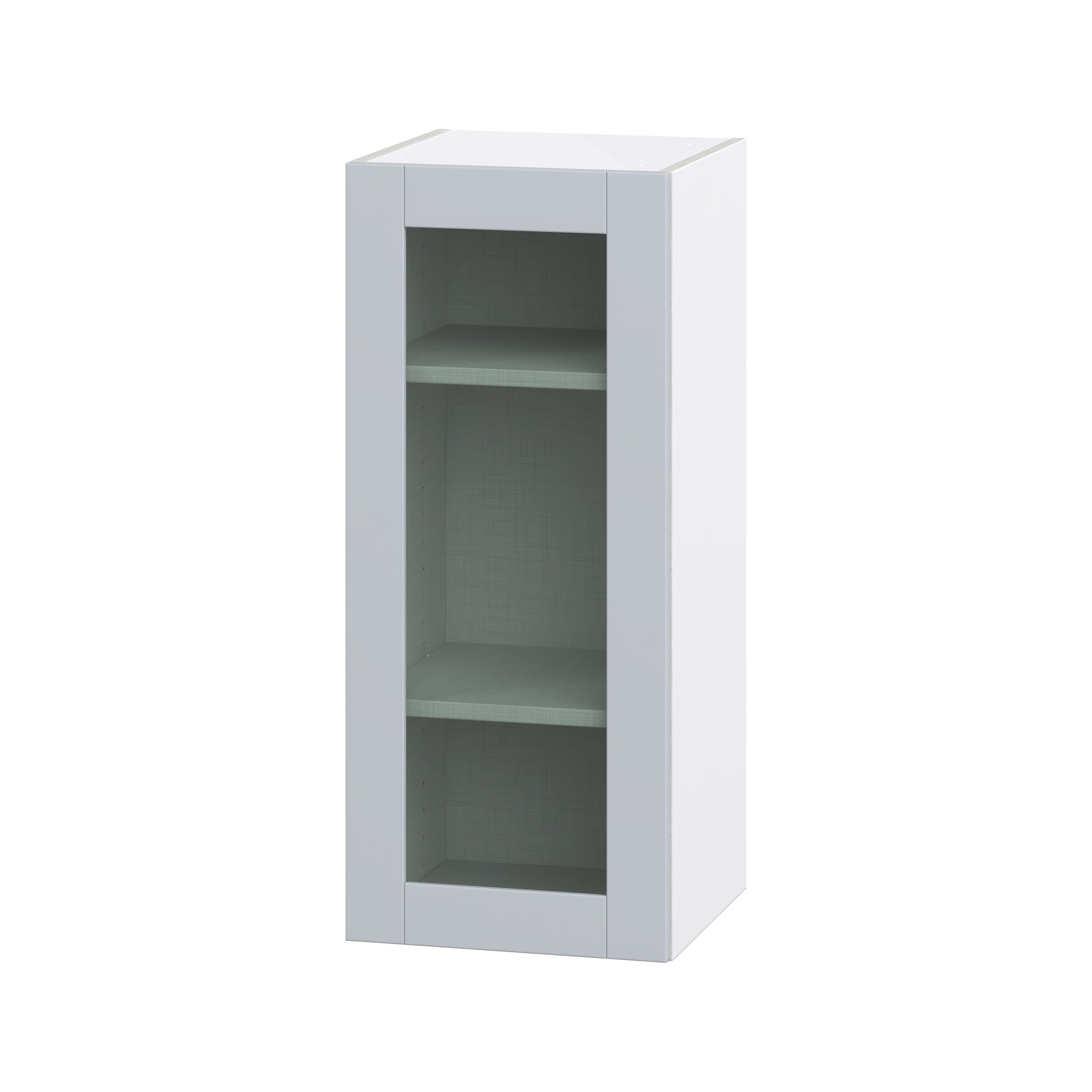 Hugo&Borg Charlesberg 15-in W x 35-in H x 14-in D Gray Wall Fully Assembled Cabinet (Glass Panel Shaker Door Style)