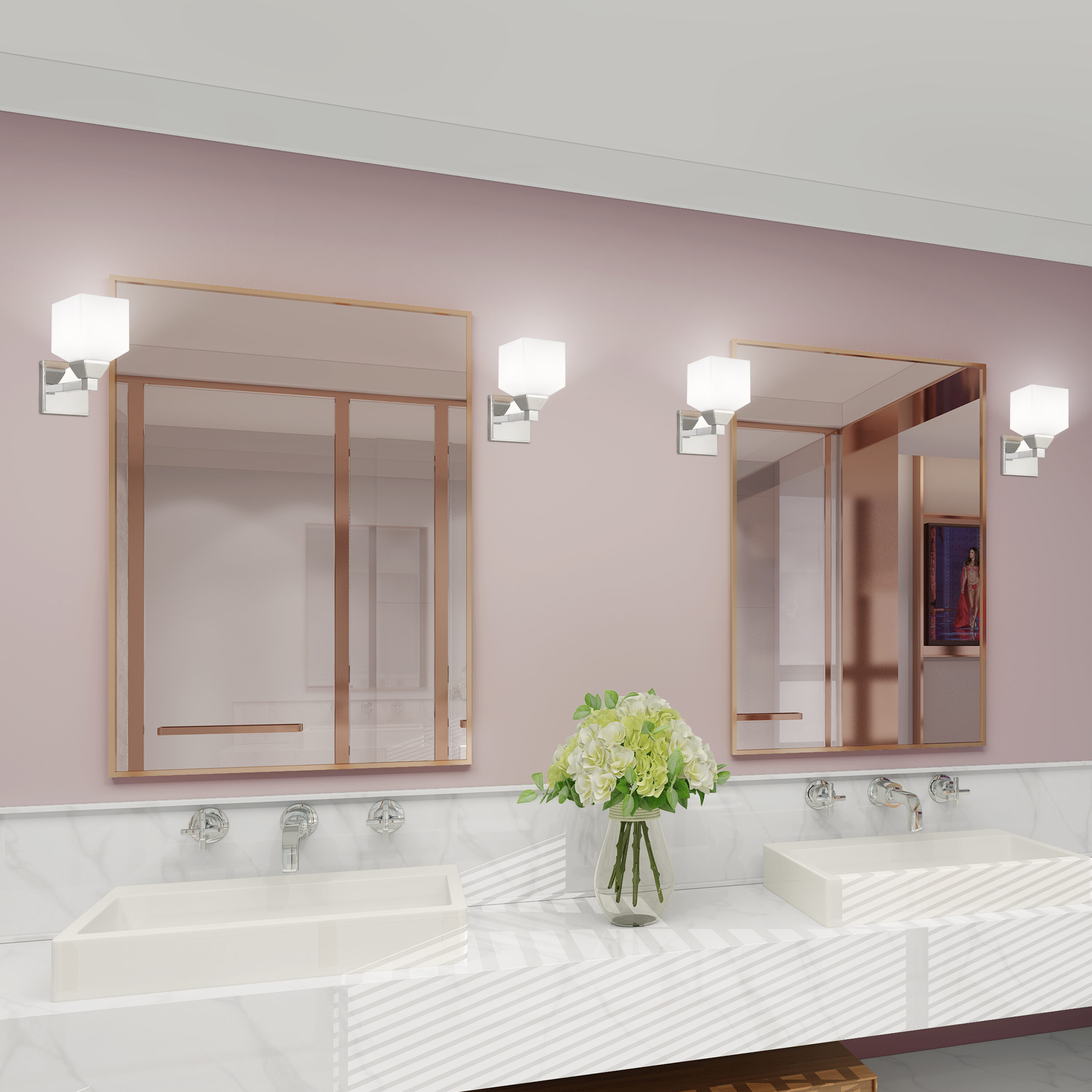 Aragon Satin Opal White Glass 1-Light Sconce in Brushed Nickel