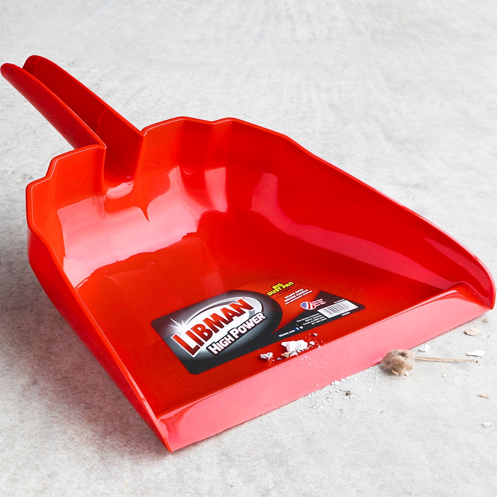 Libman Handheld Dustpan 13 inch Wide Scoop 4 inch Pan Depth Red