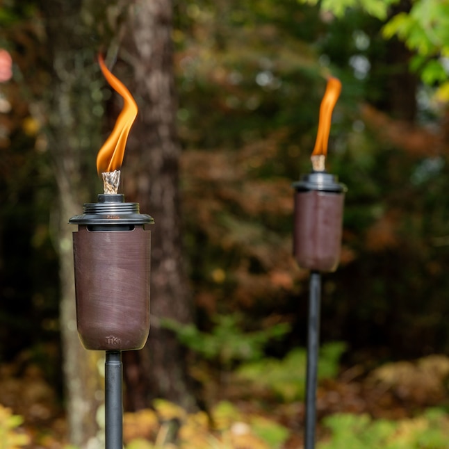 TIKI Torch 2-Pack 1-in Copper Steel Citronella Garden Torch in the