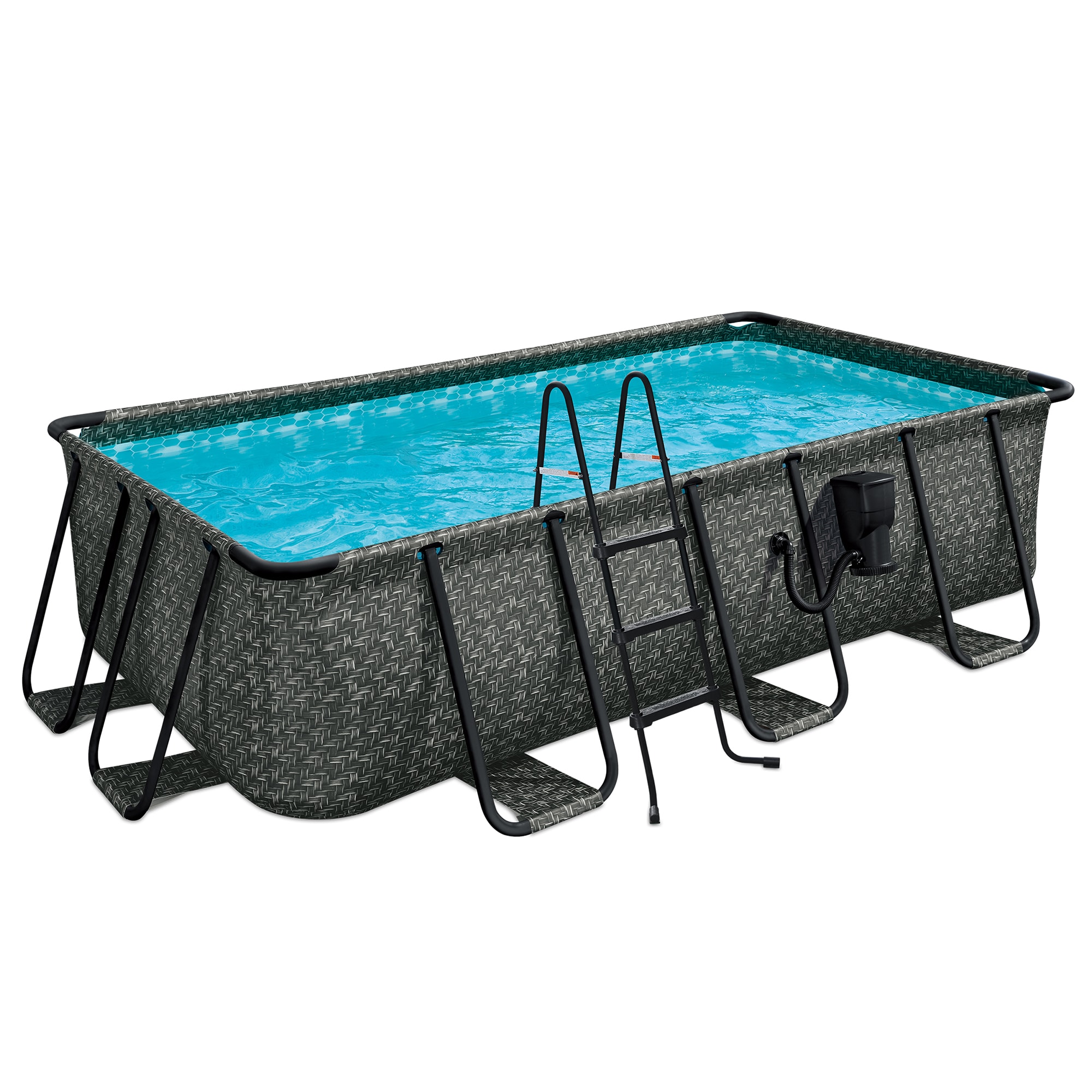 Funsicle 13-ft x 7-ft x 39-in Metal Frame Rectangle Above-Ground Pool ...