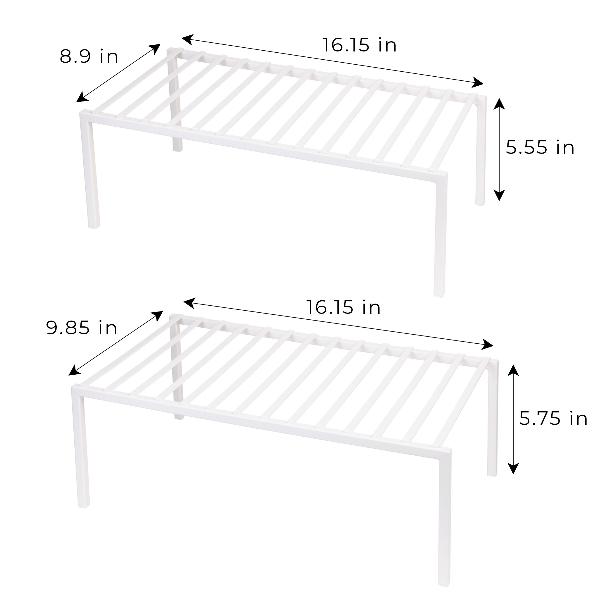 Smart Design Premium Expandable Cabinet Storage Shelf Rack - Large