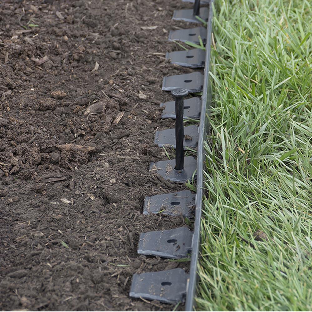 EasyFlex 40-ft x 1.5-in No-Dig Black Plastic Landscape Edging Roll ...