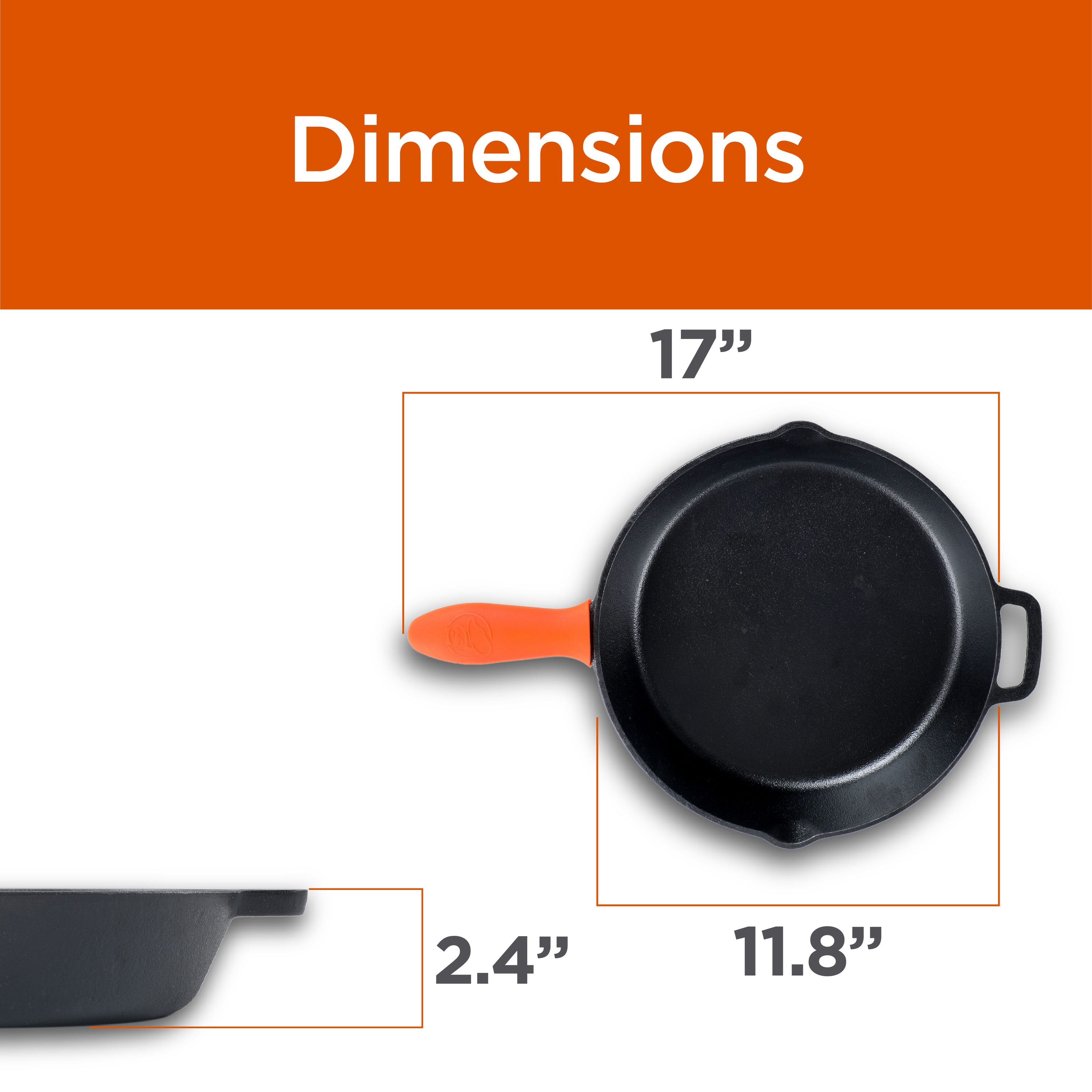 Commercial Chef Pre-Seasoned Cast Iron Baking Pan