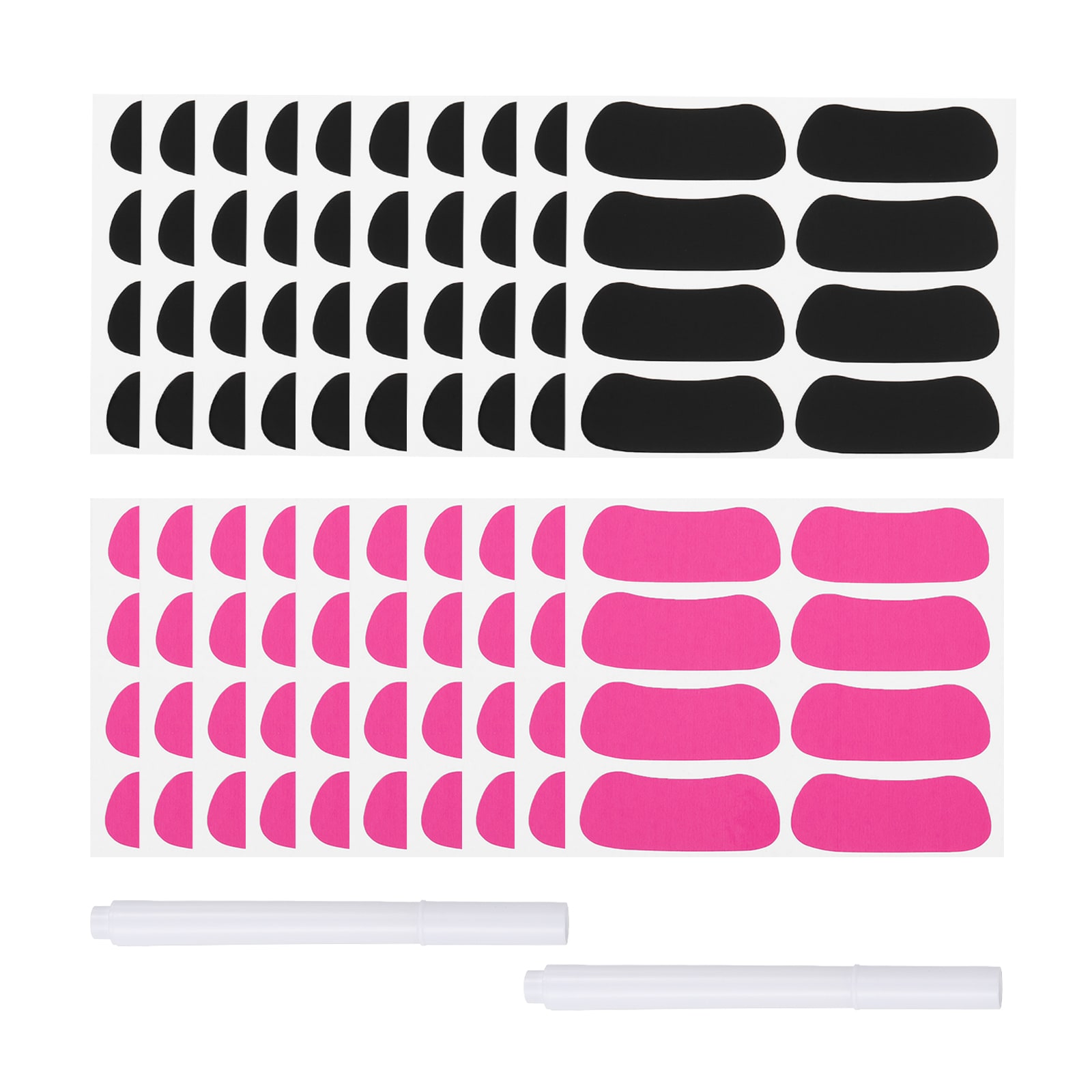 PATIKIL 80 Pairs Sports Eye Black Stickers Under Eye Black Strips Football Face Stickers Breathable Eyeblack Sticker with 2pcs White Pencil for Baseball Fans on Game Day Black Pink