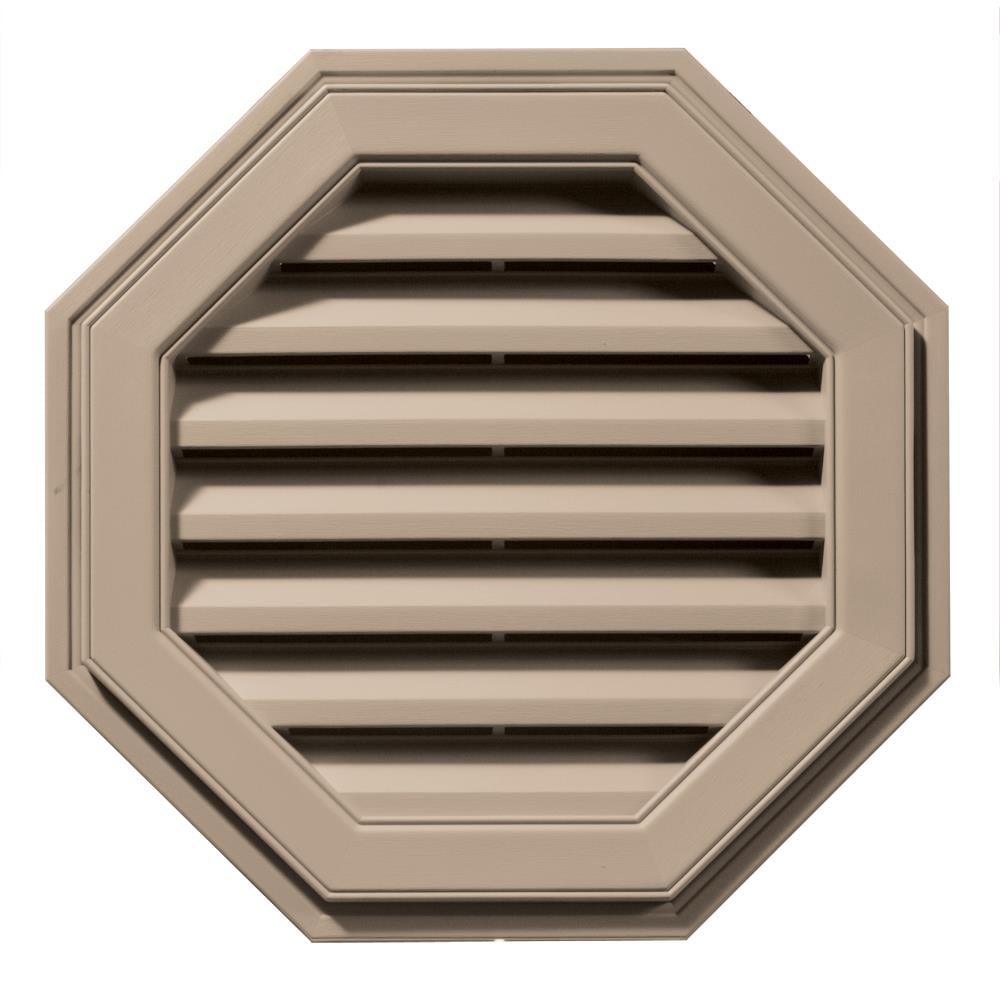 Builders Edge 120012222023 22-in x 22-in Wicker Octagon Vinyl Gable Louver Vent