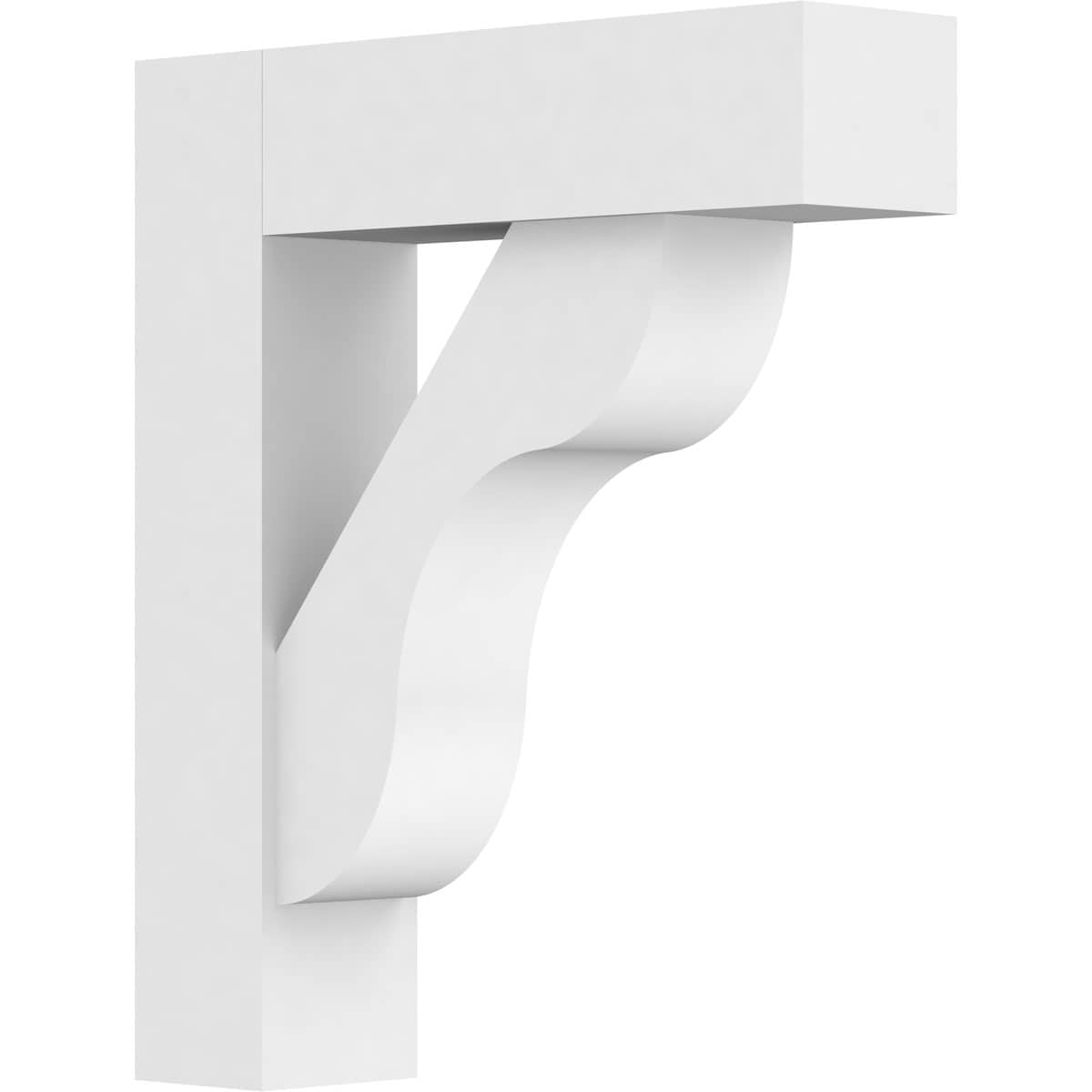 Ekena Millwork BKTP03X12X14CAR05 Standard Carmel 3-in x 12-in x 14-in White PVC Standard bracket